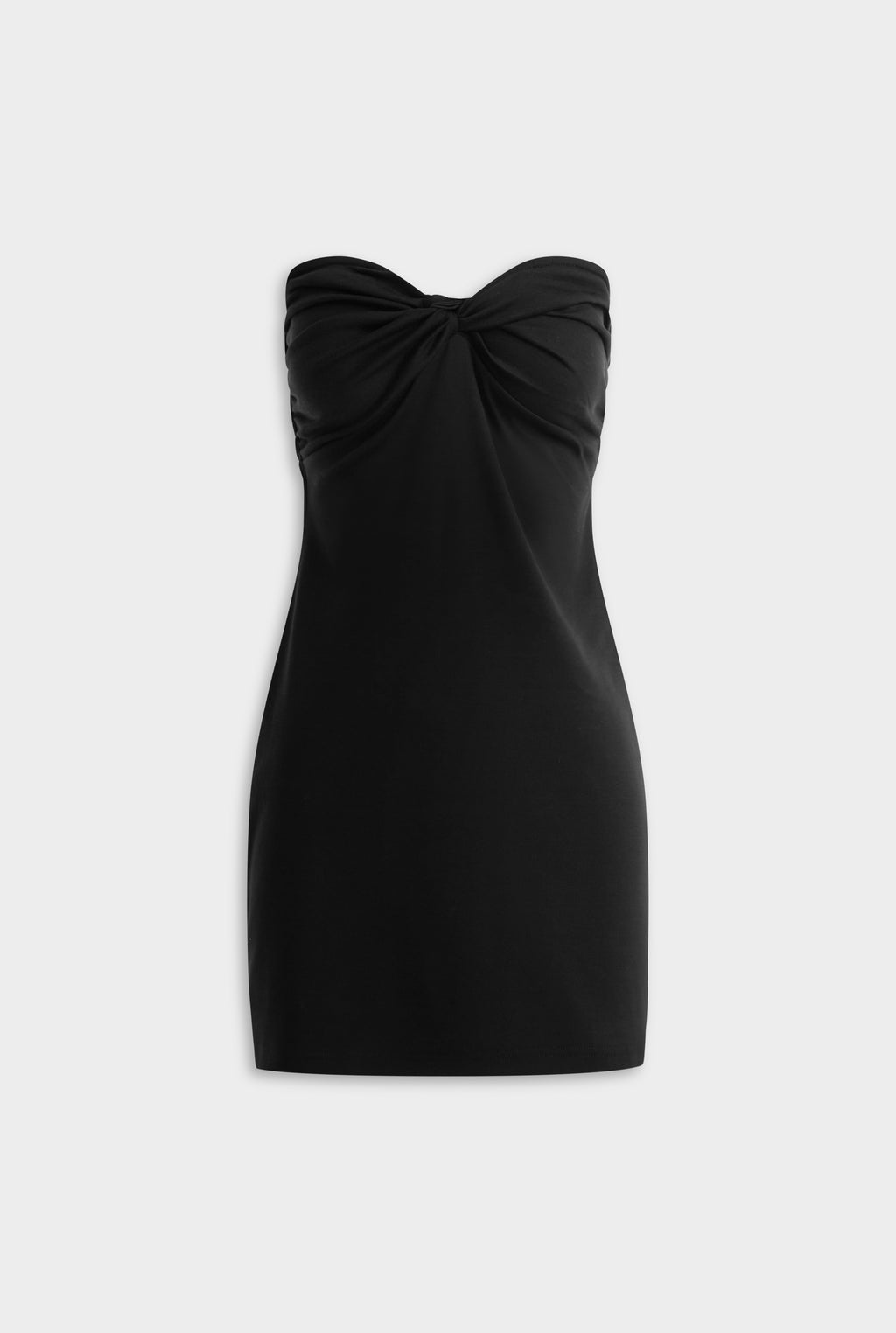 Strapless Knotted Mini Dress in Black