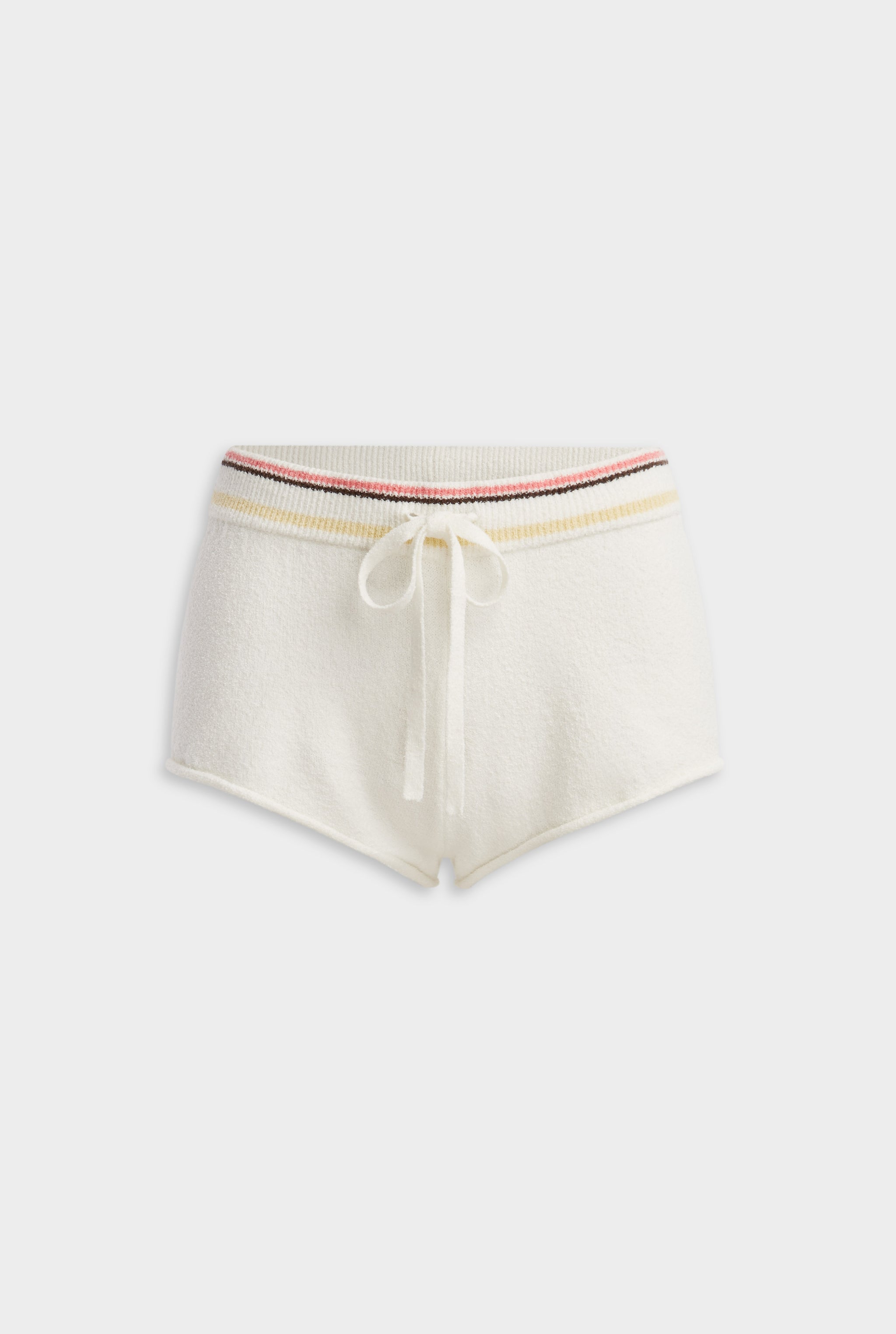 Terry Knit Mini Short - Off White/Multi Stripe
