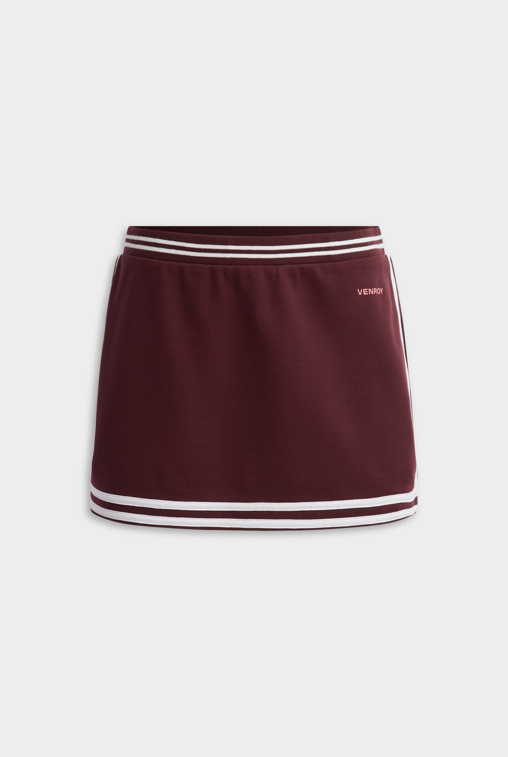 Track Jersey Mini Skirt - Burgundy/Off White