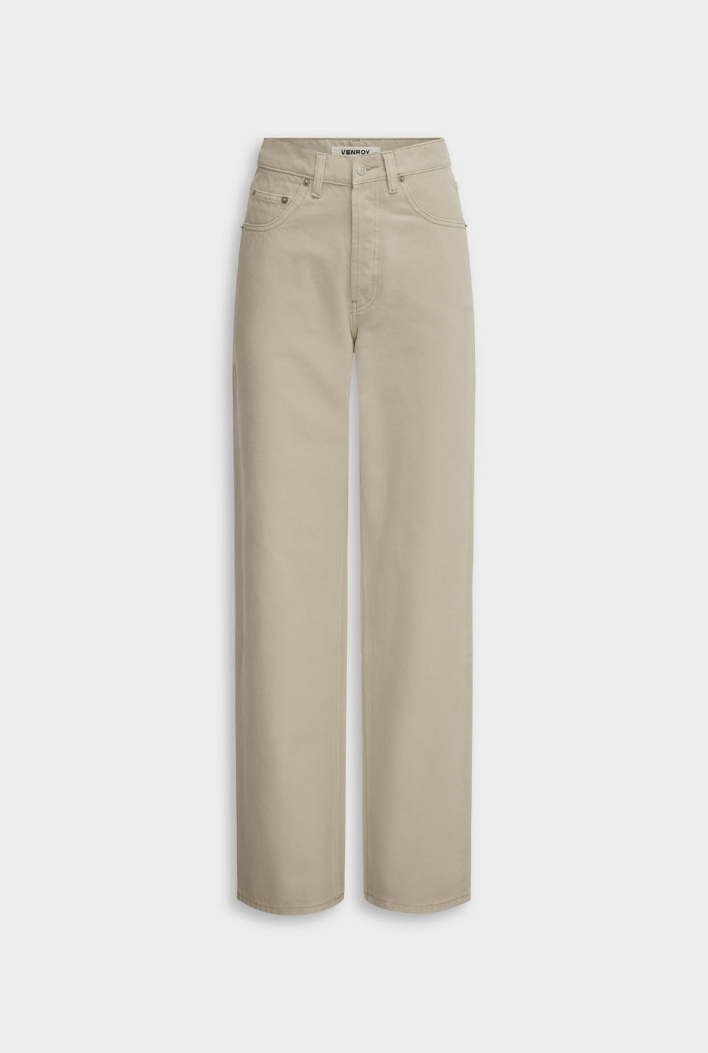 V Front Denim Jean - Washed Stone
