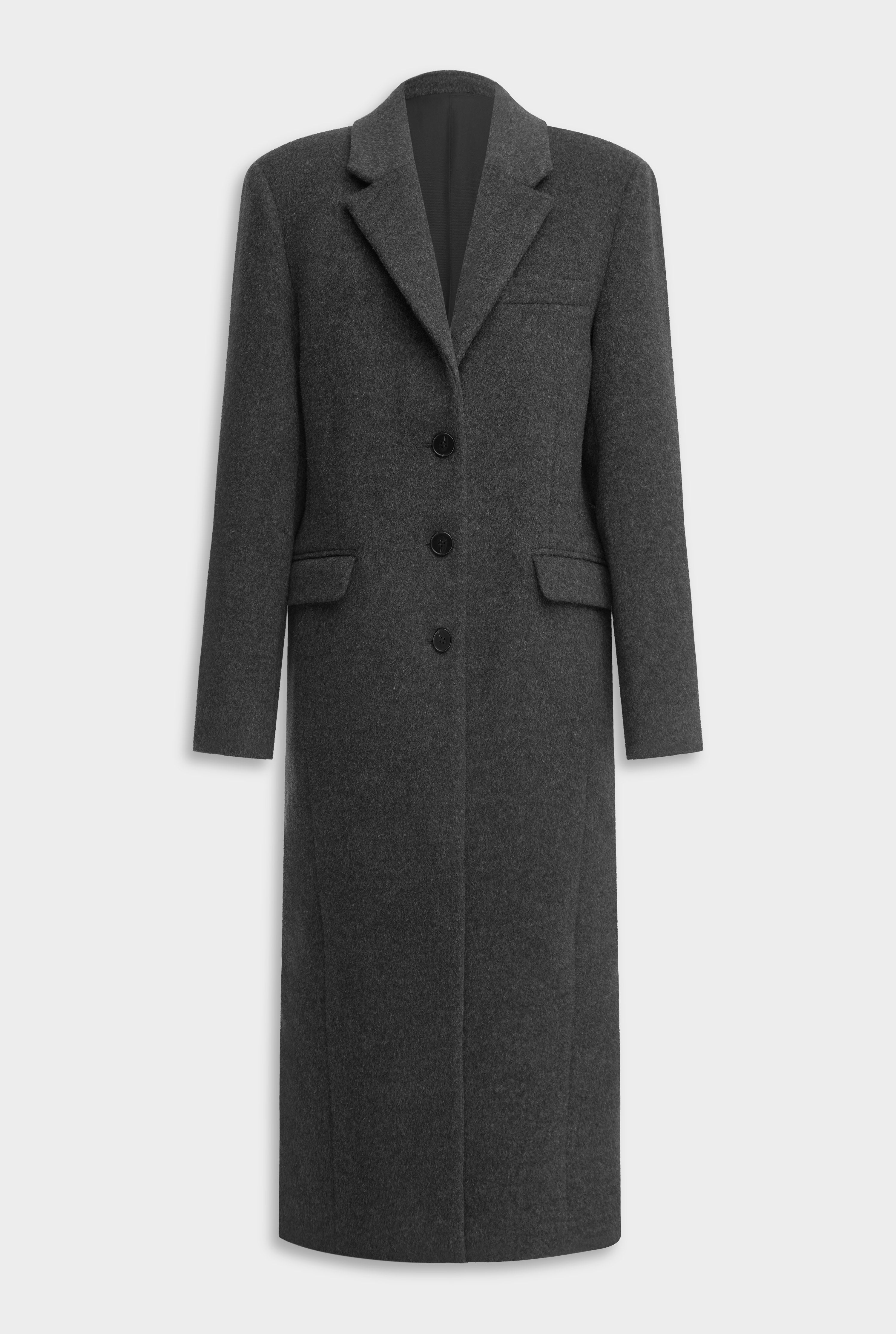 Wool Cashmere Coat Charcoal Marl | Venroy – VENROY