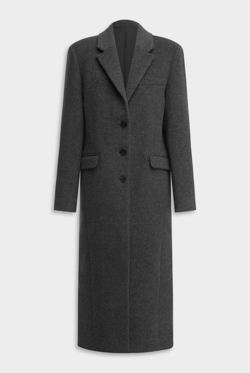 Wool Cashmere Coat - Charcoal Marl
