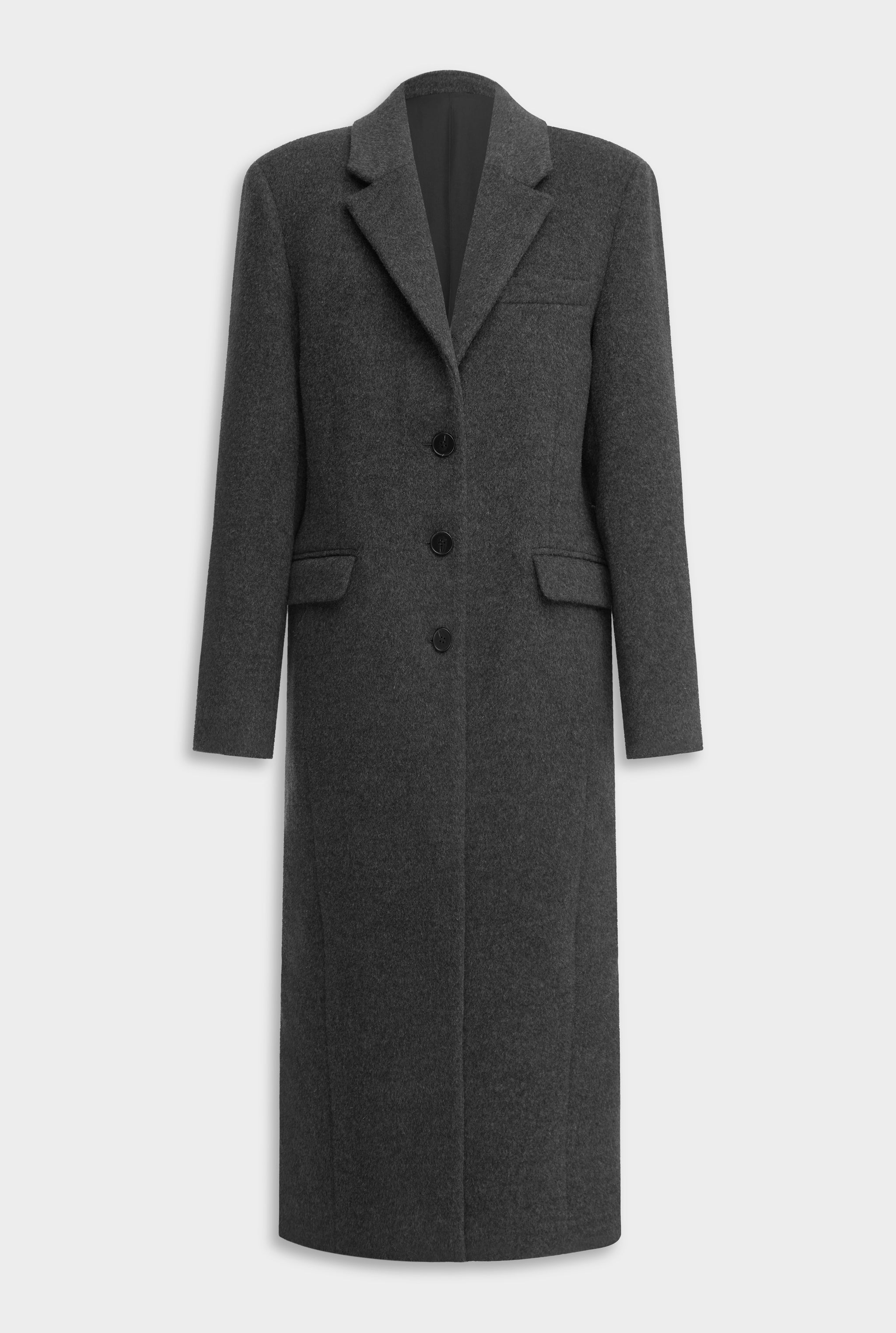 Wool Cashmere Coat - Charcoal Marl