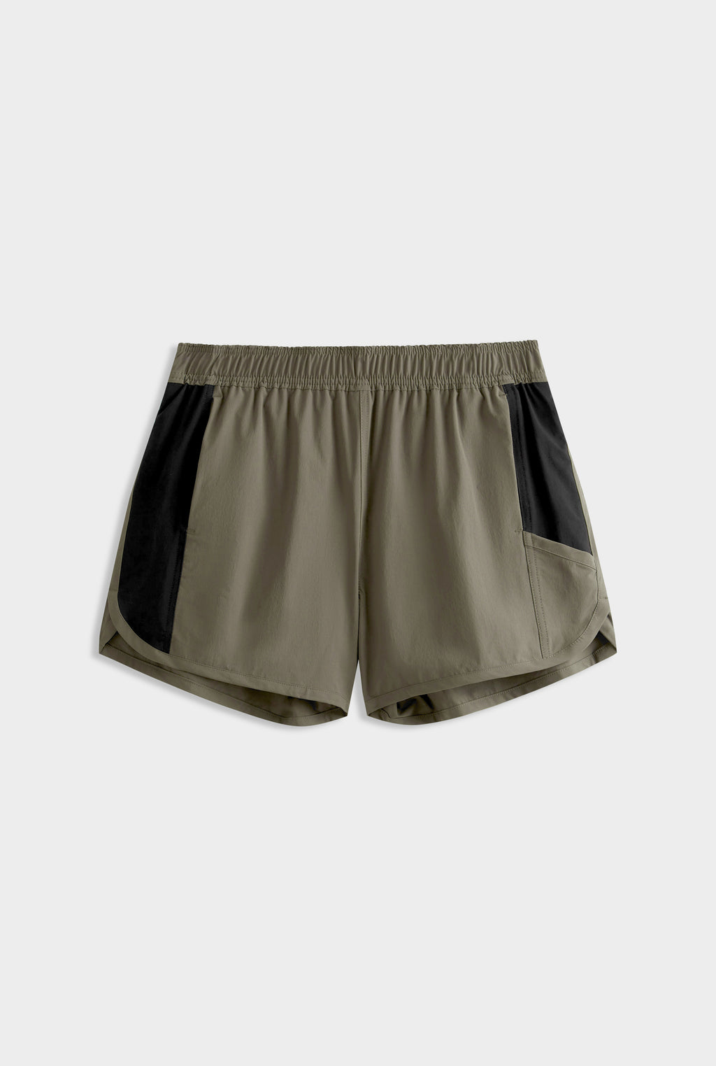 Panelled Stretch Swim Short - Smokey Olive/Black