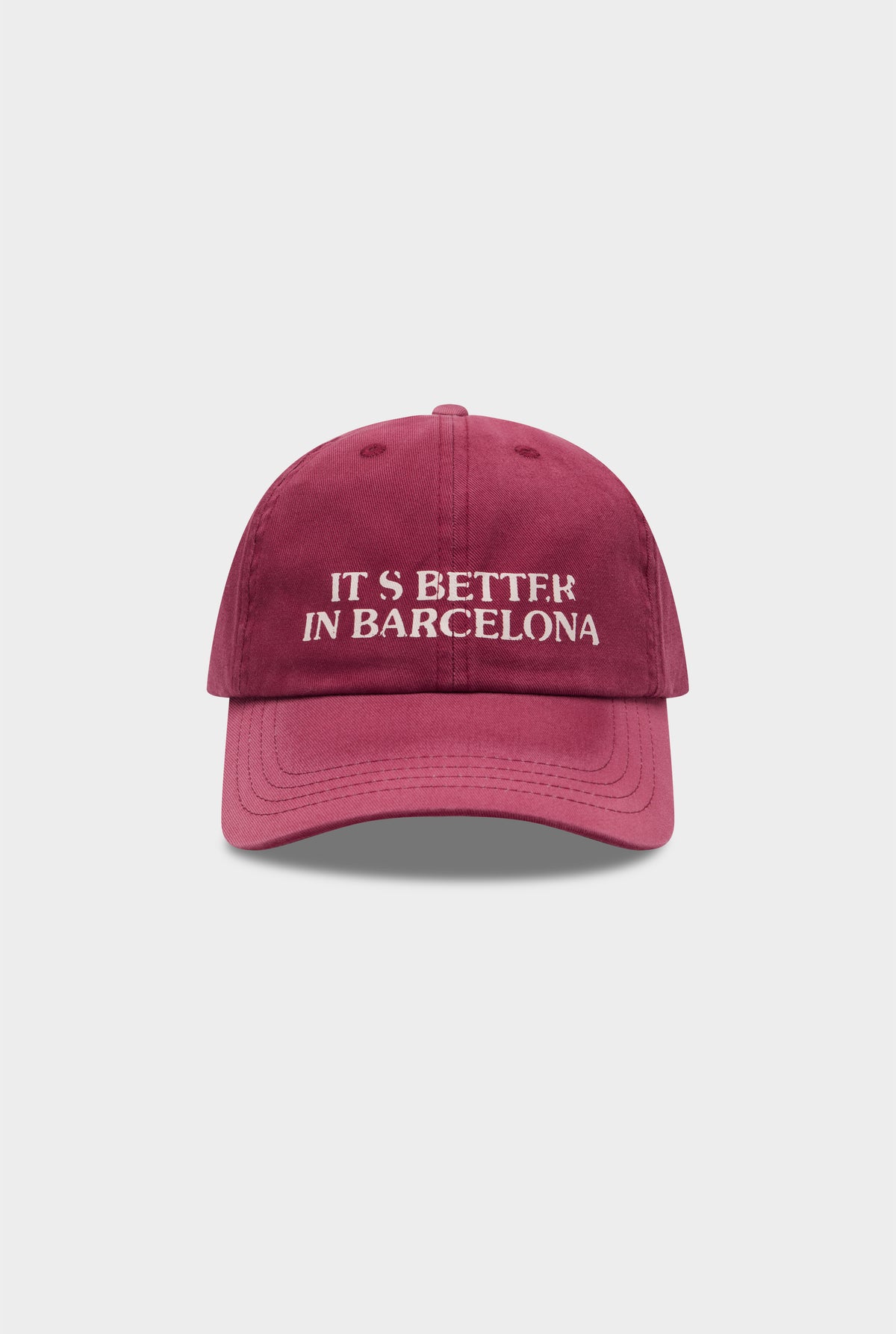 Its Better In Barcelona Cotton Twill Cap - Sangria