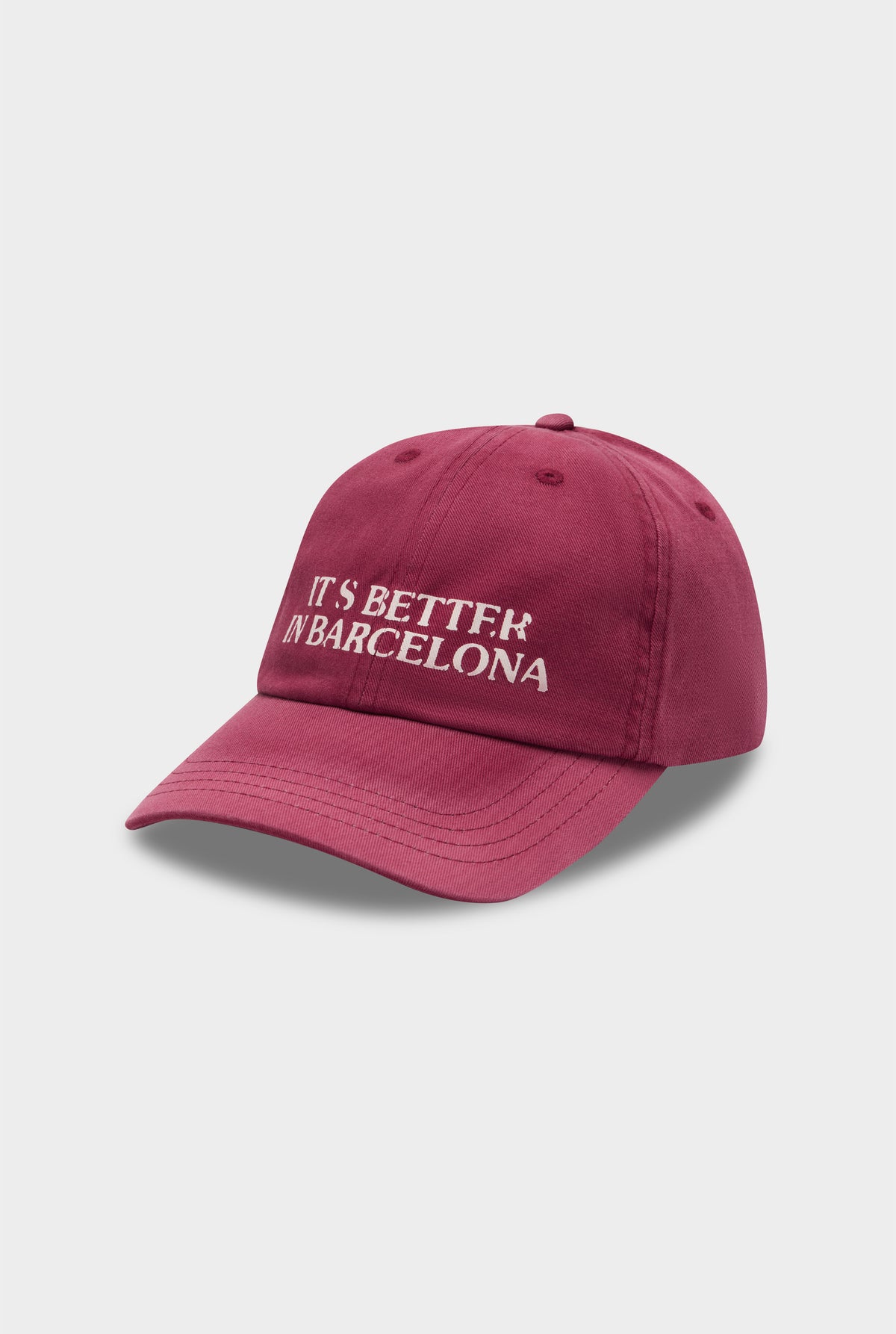 Its Better In Barcelona Cotton Twill Cap - Sangria