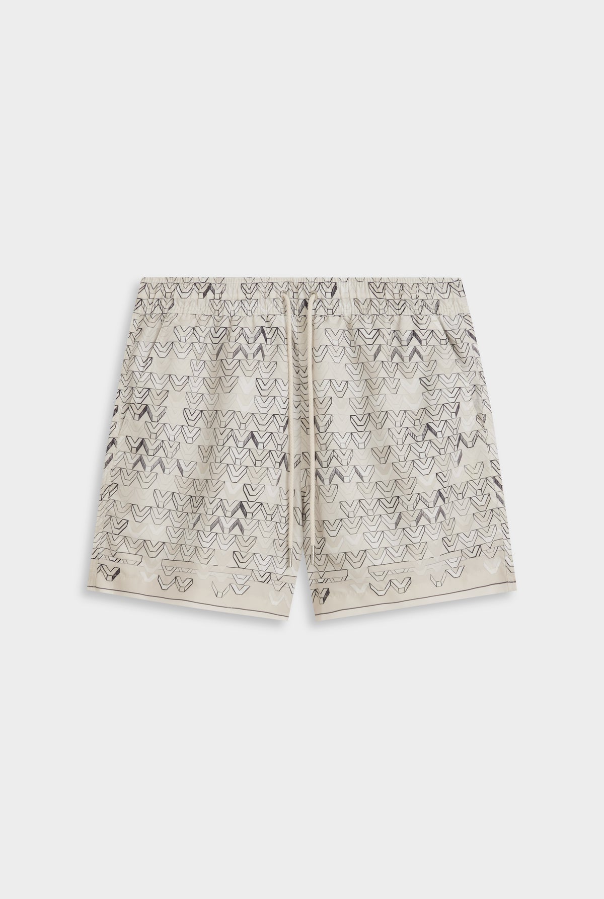 Printed Swim Short - Beige Sketched V Monogram