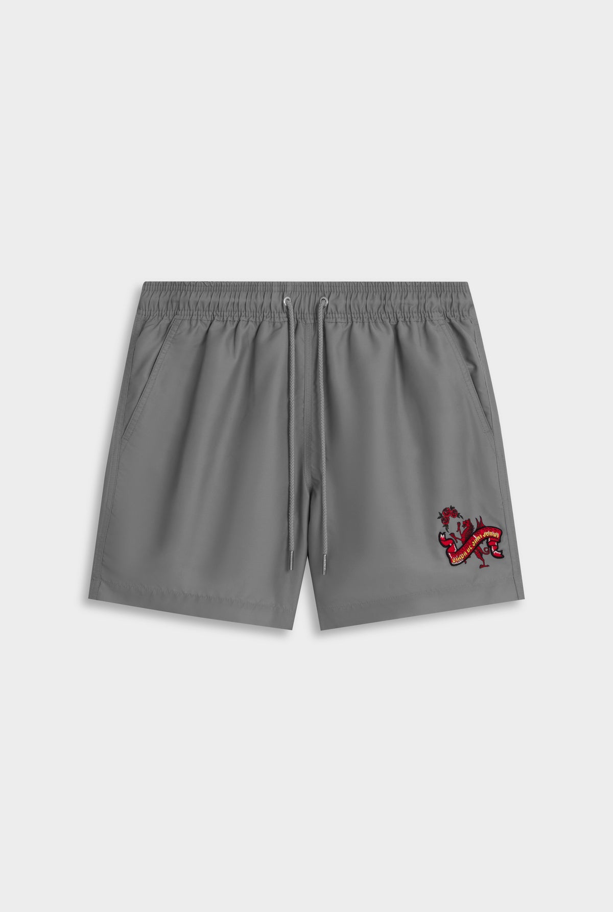 Printed Swim Short - Washed Grey/Barcelona Dragon