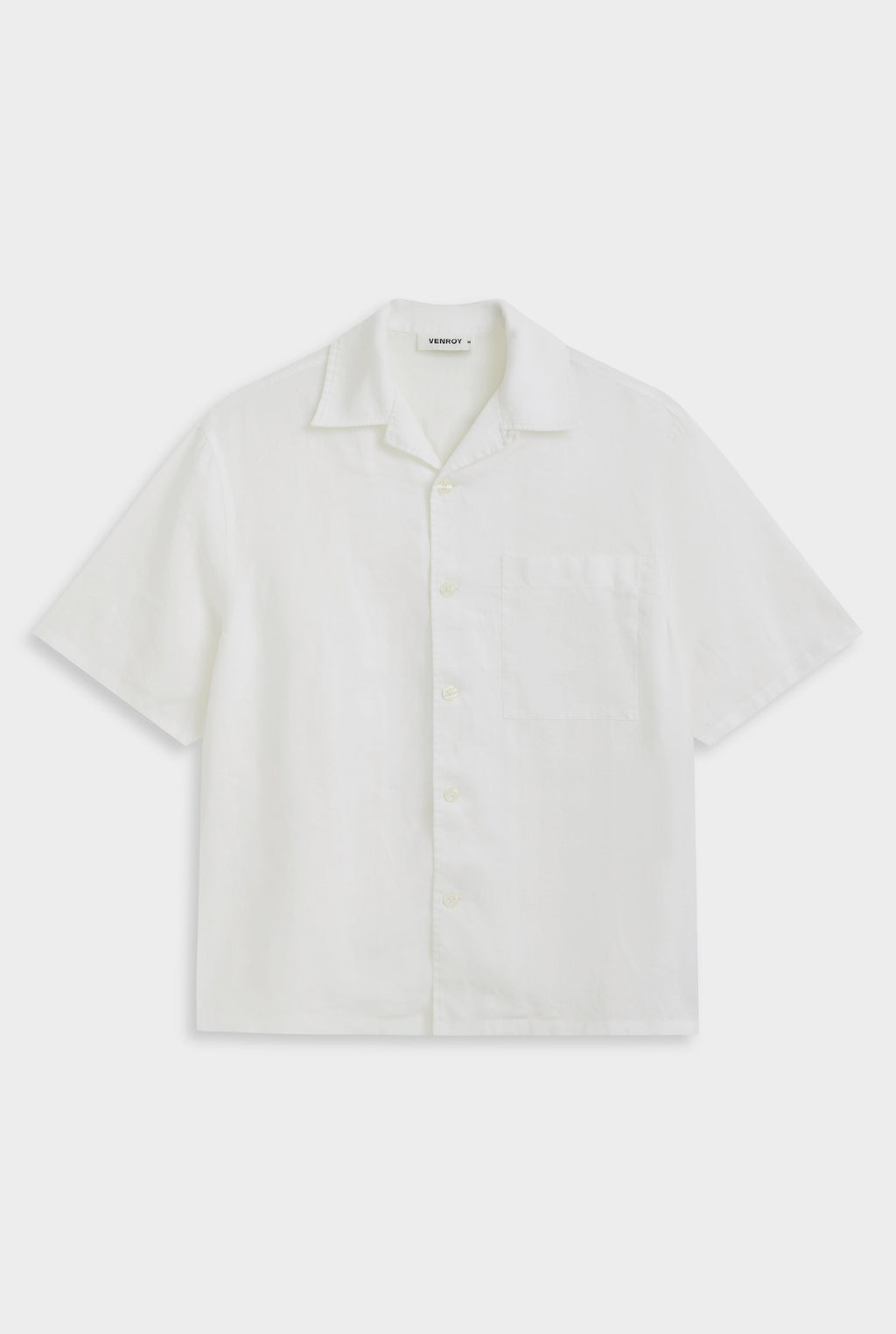 Venroy Regular Linen Camp Colllar Shirt - White