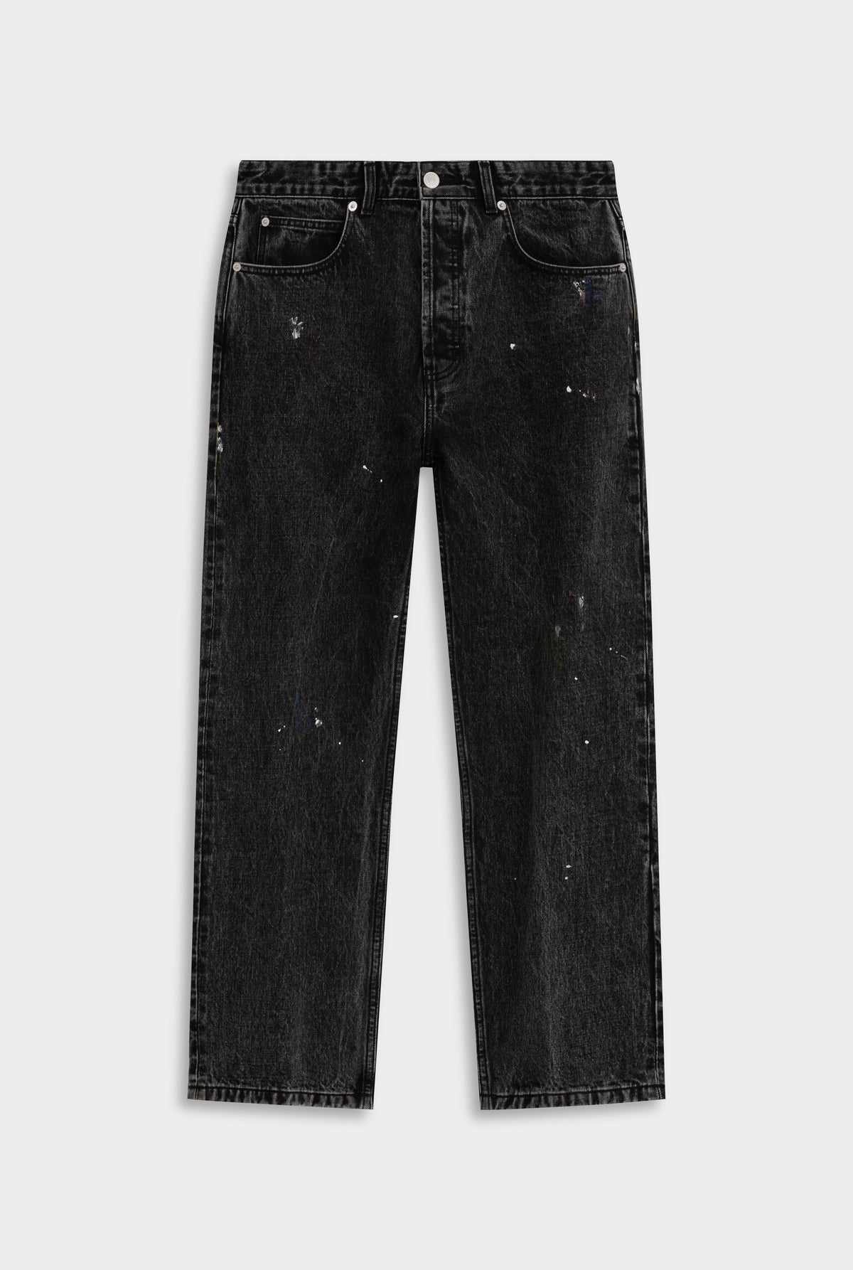 Straight Leg Denim Jean - Black Paint