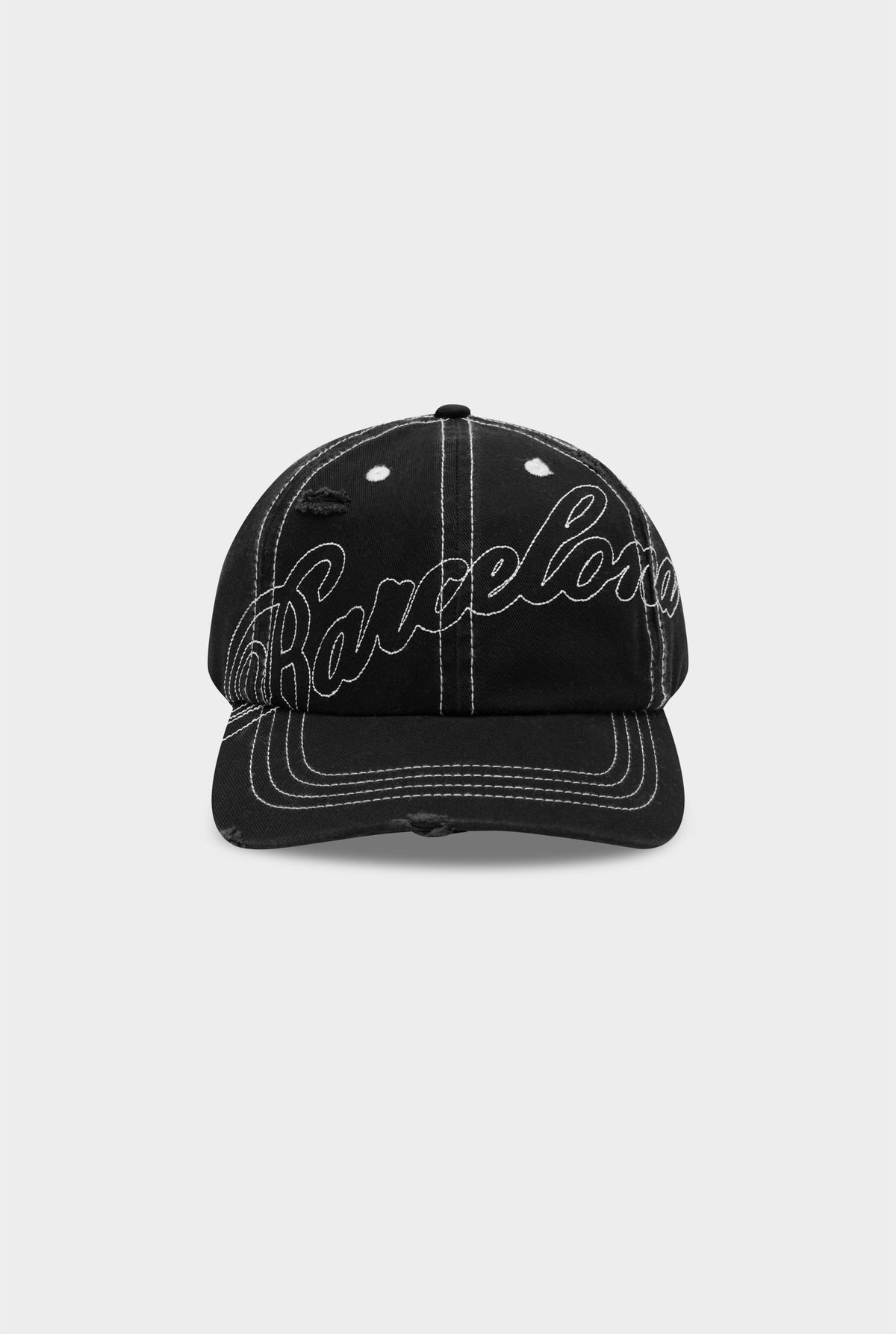 Barcelona Cursive Canvas Cap - Washed Black