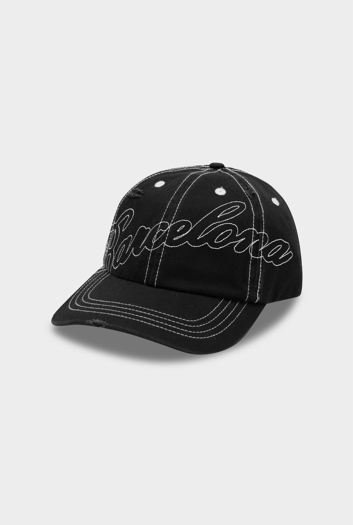 Barcelona Cursive Canvas Cap - Washed Black