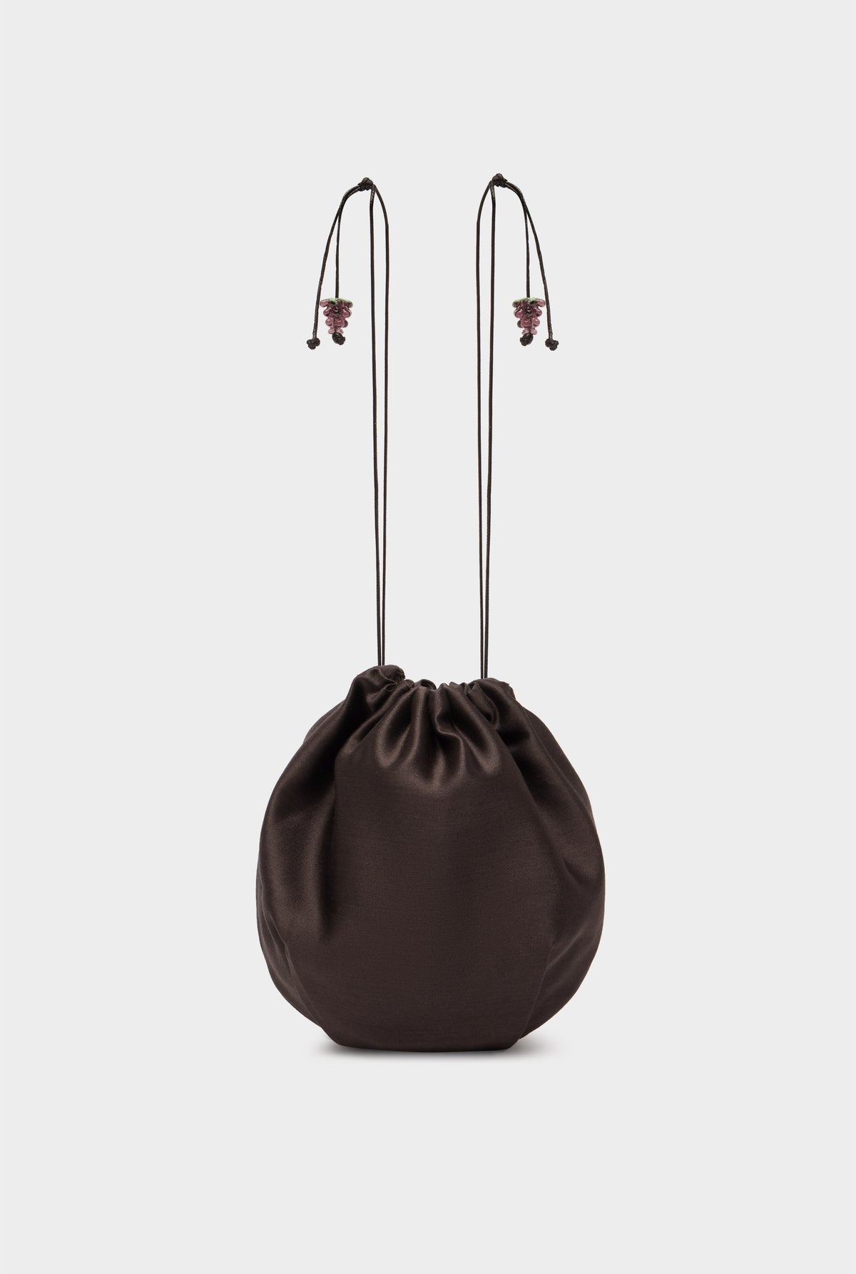 Wool Silk Drawstring Pouch - Cacao