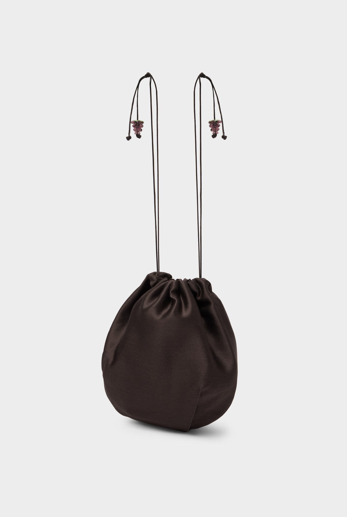 Wool Silk Drawstring Pouch - Cacao