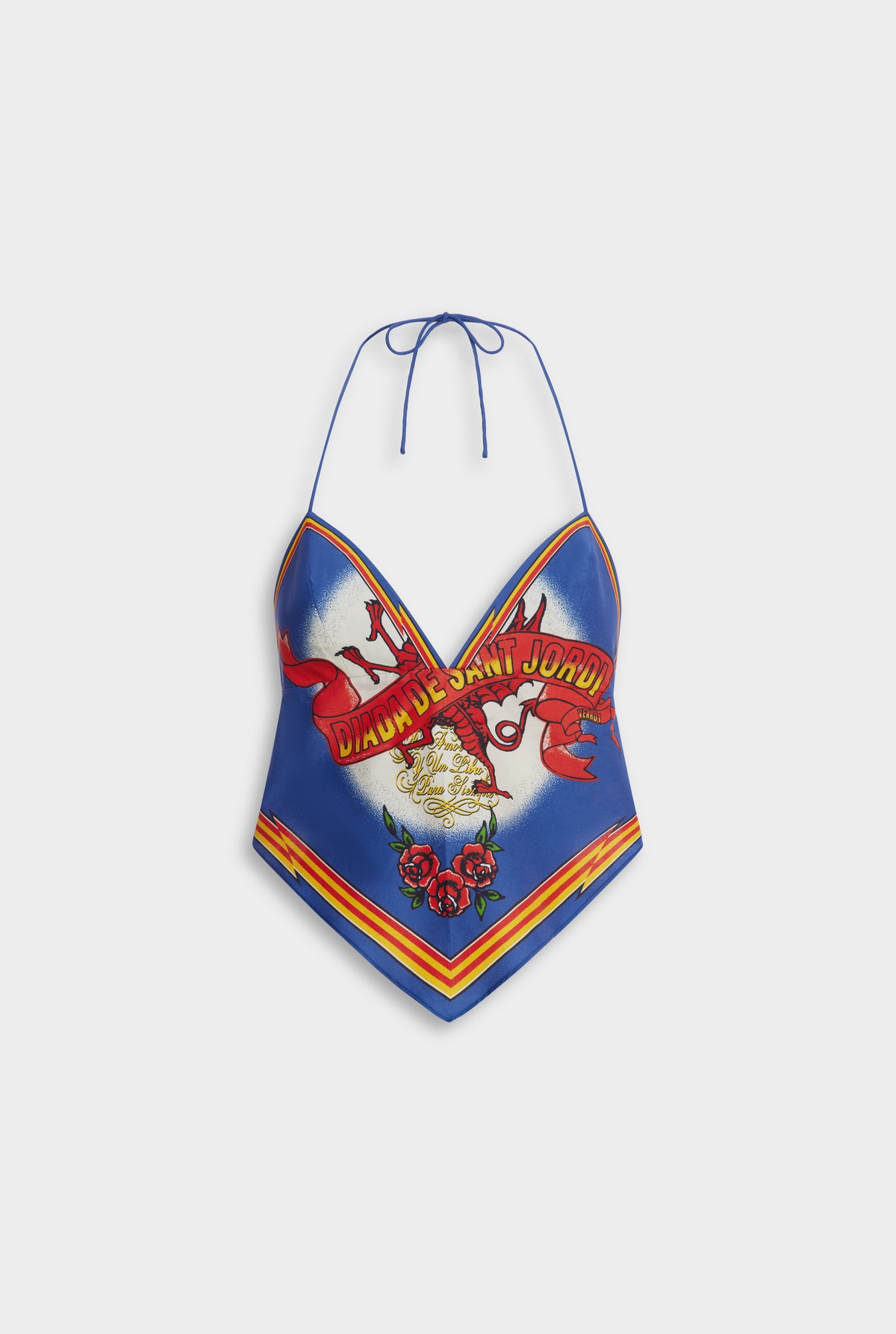 Cotton Halter Scarf Top - Diada de Sant Jordi