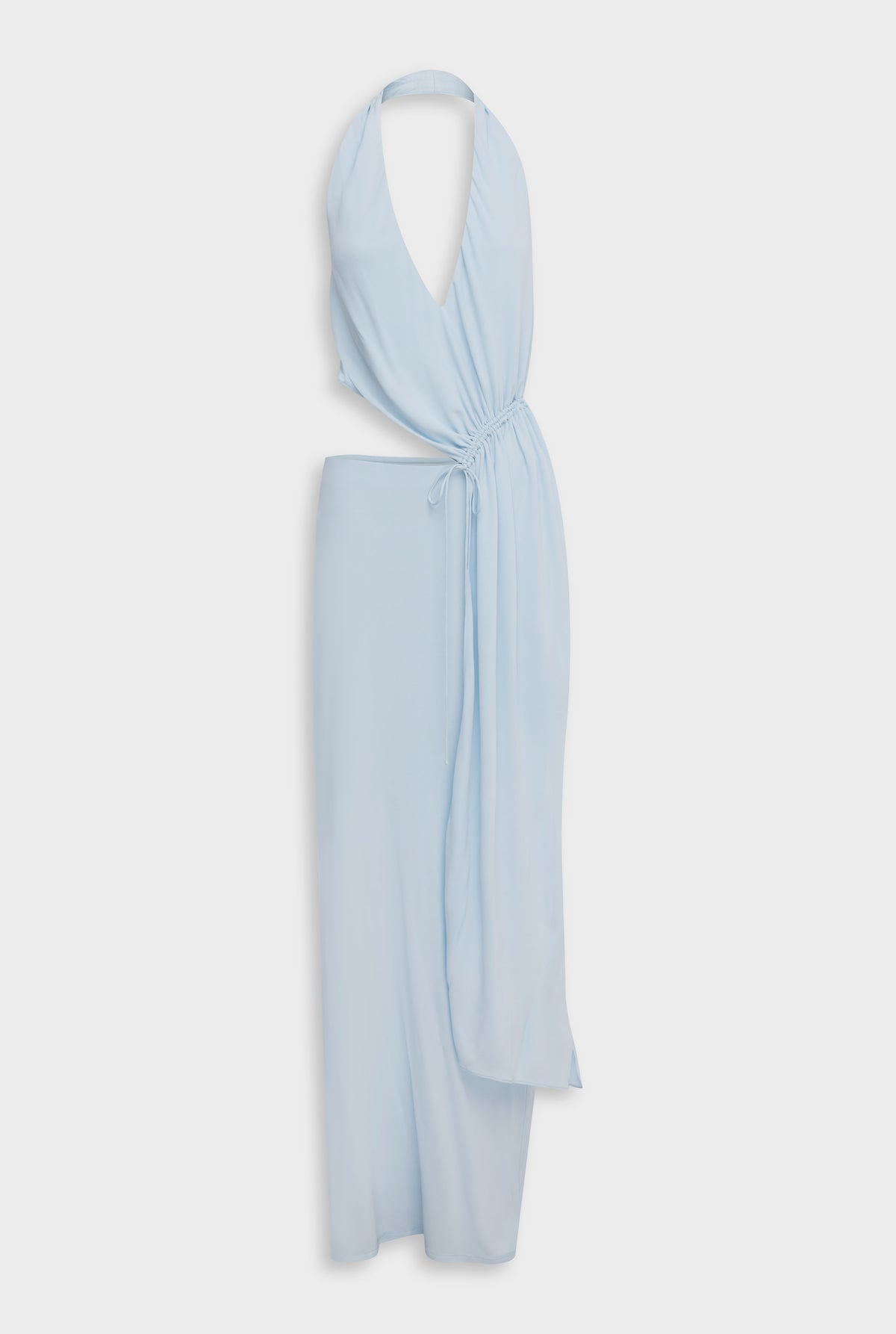 Drawstring Sash Maxi Dress - Ice Blue