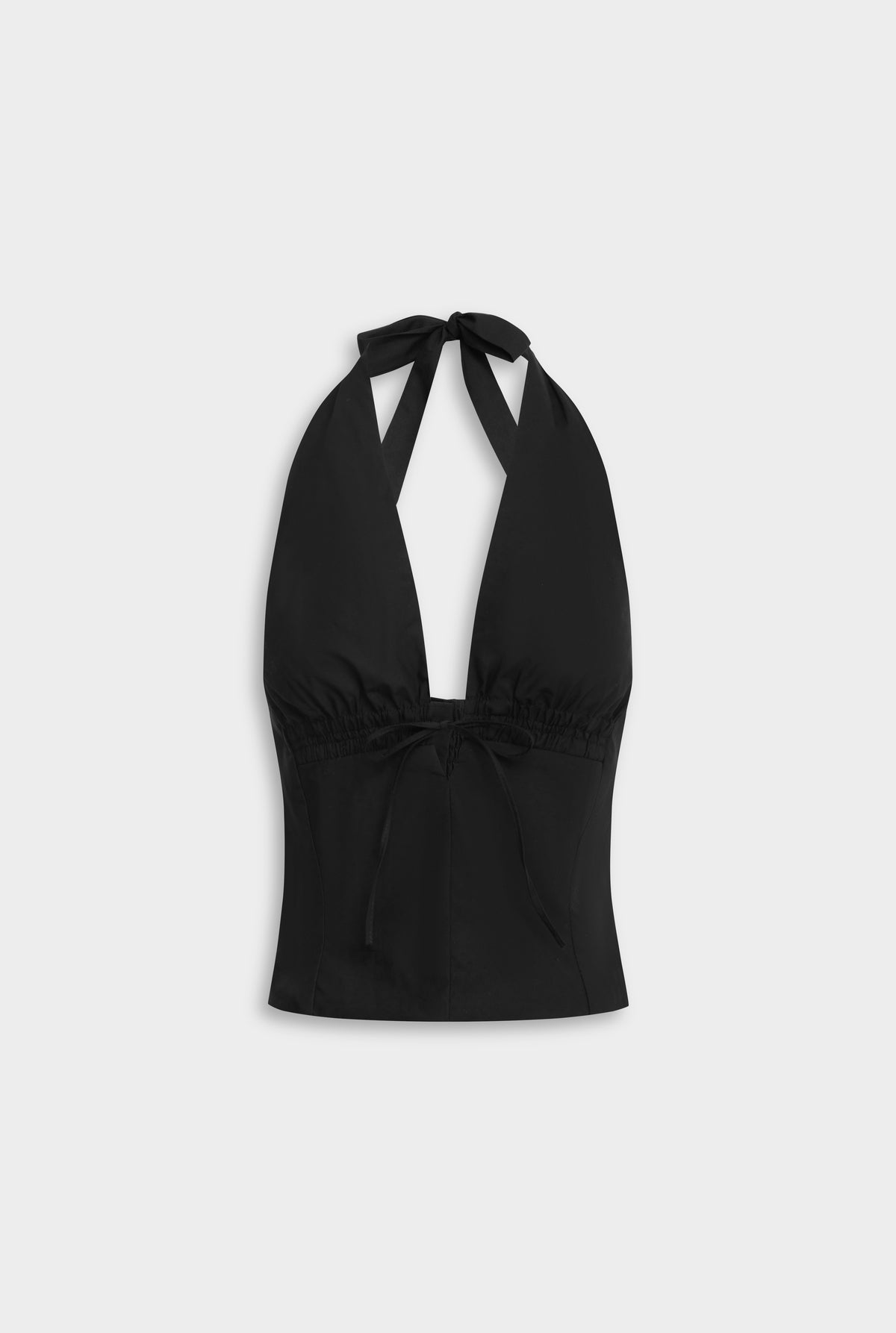 Fitted Cotton Halter - Black