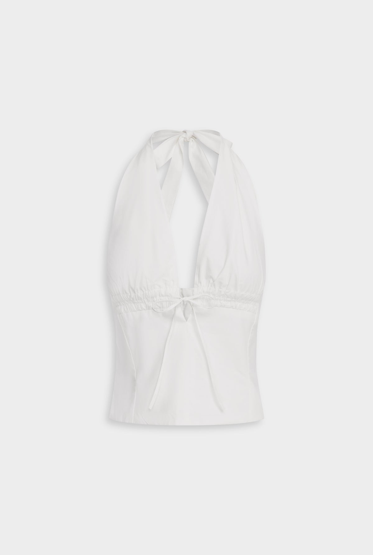 Fitted Cotton Halter - White