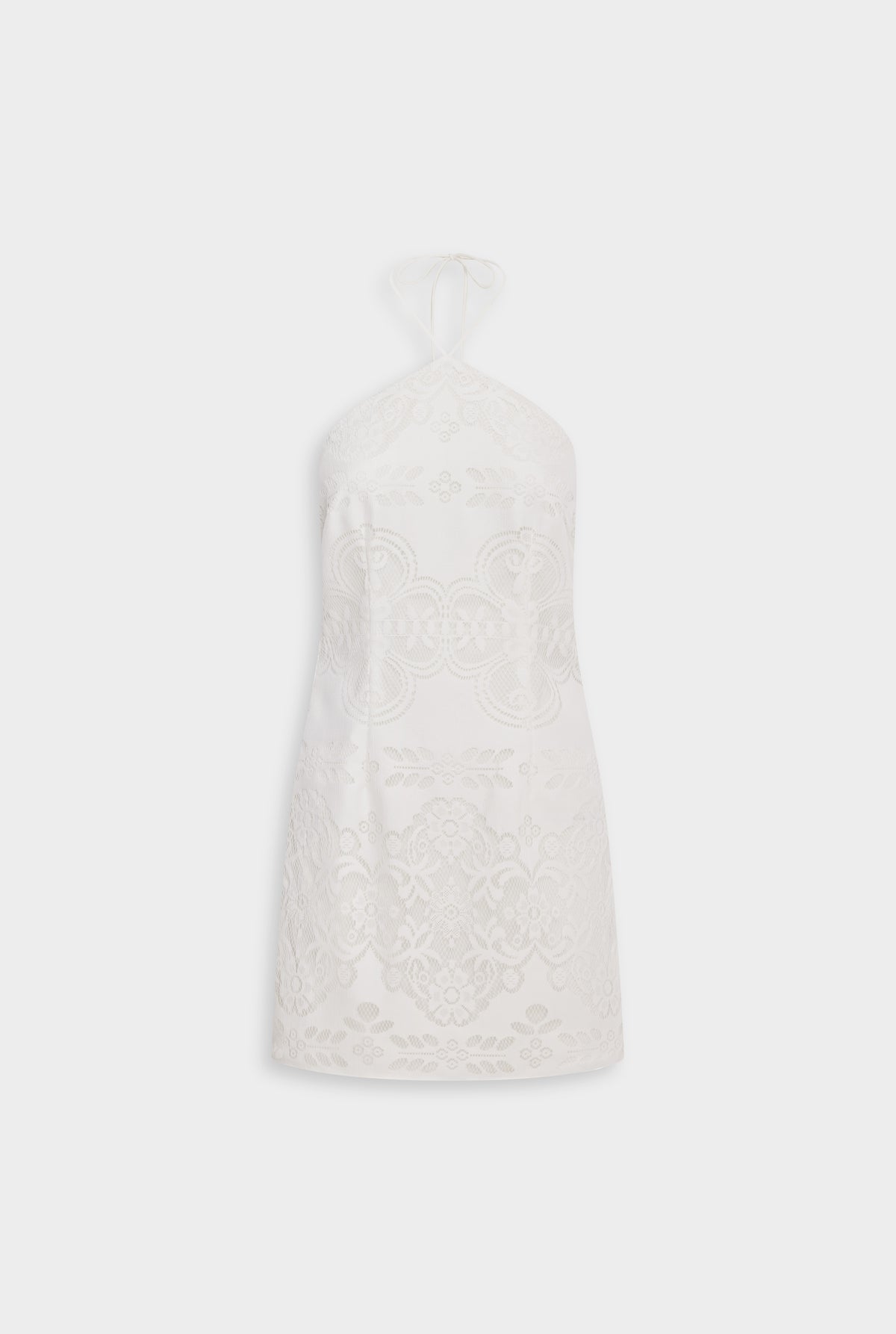 Floral Pointelle Cotton Knit Mini Dress - Off White