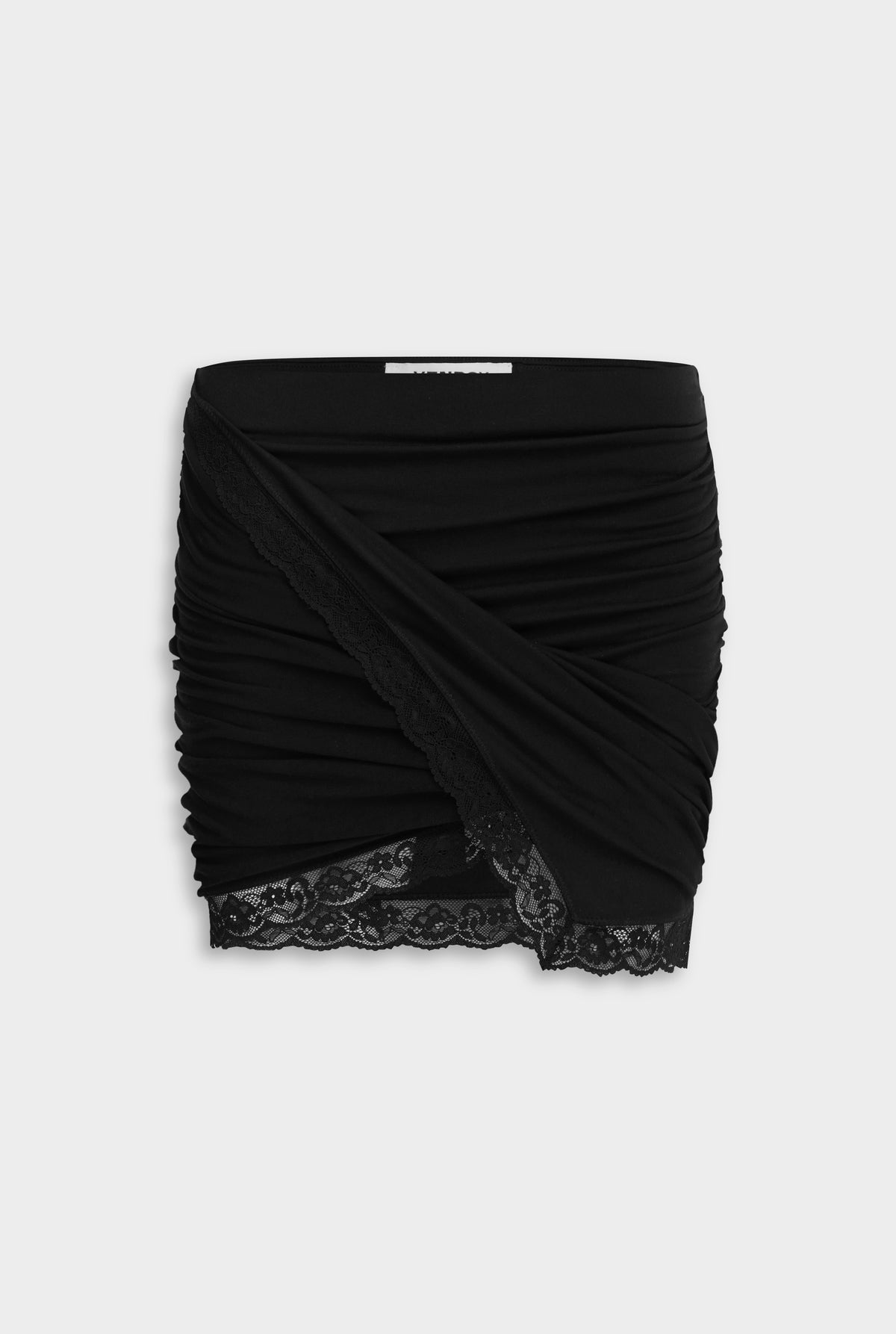 Lace Twist Mini Skirt - Black