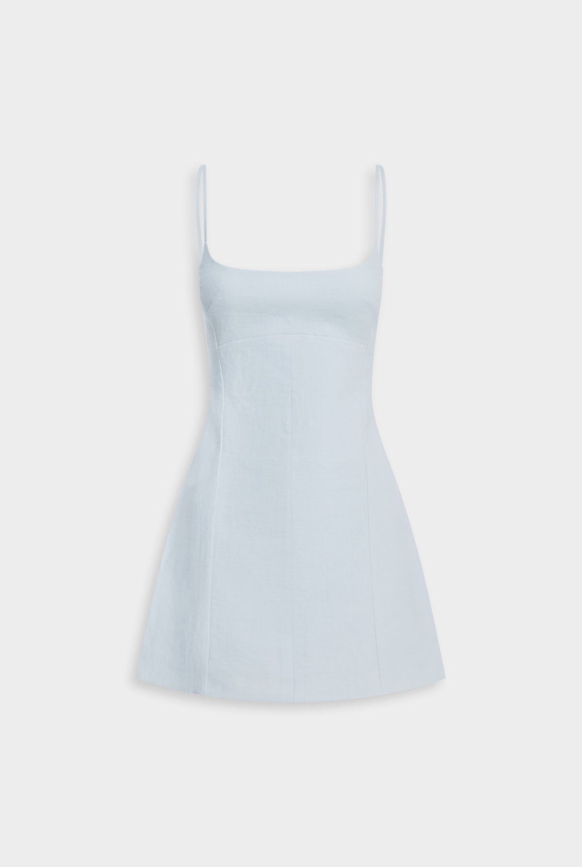 Linen Panelled Mini Dress - Ice Blue