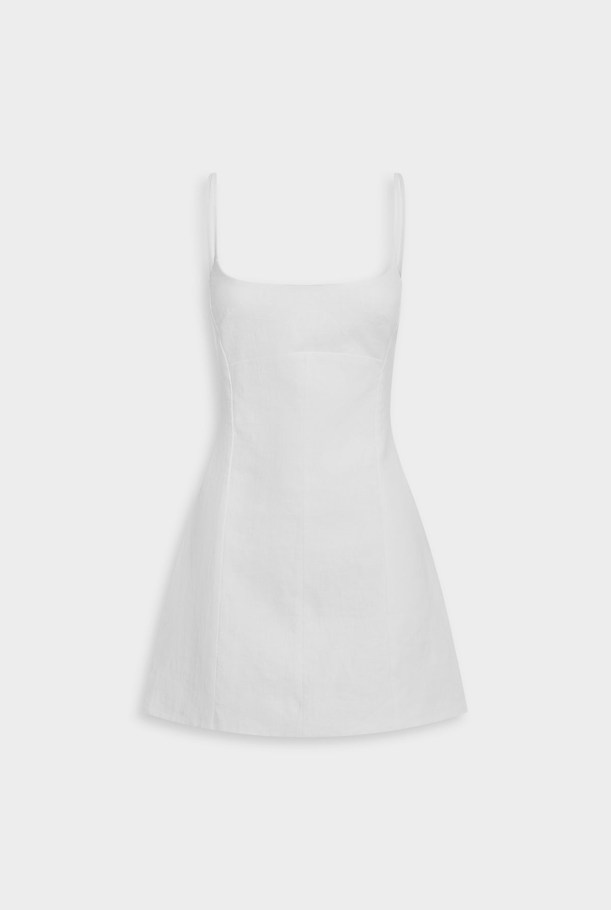 Linen Panelled Mini Dress - White