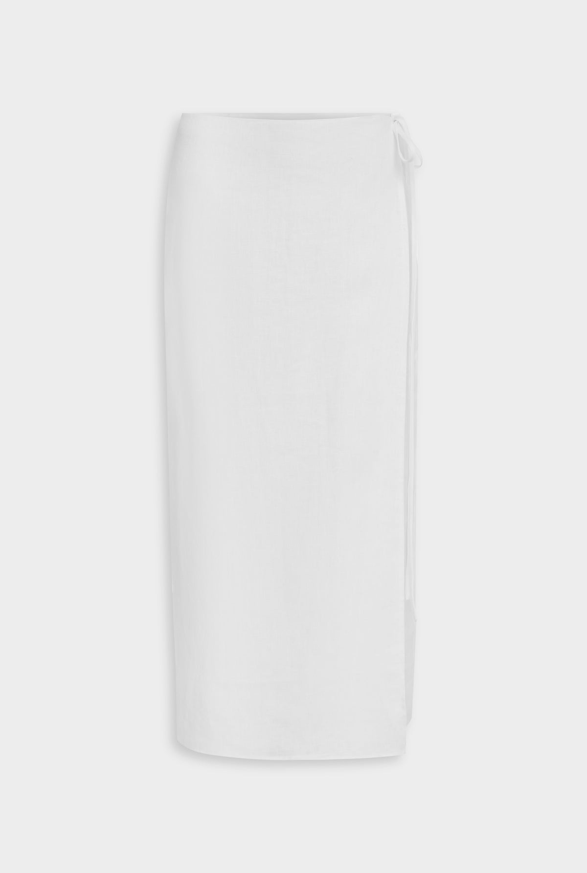 Linen Wrap Maxi Skirt - White