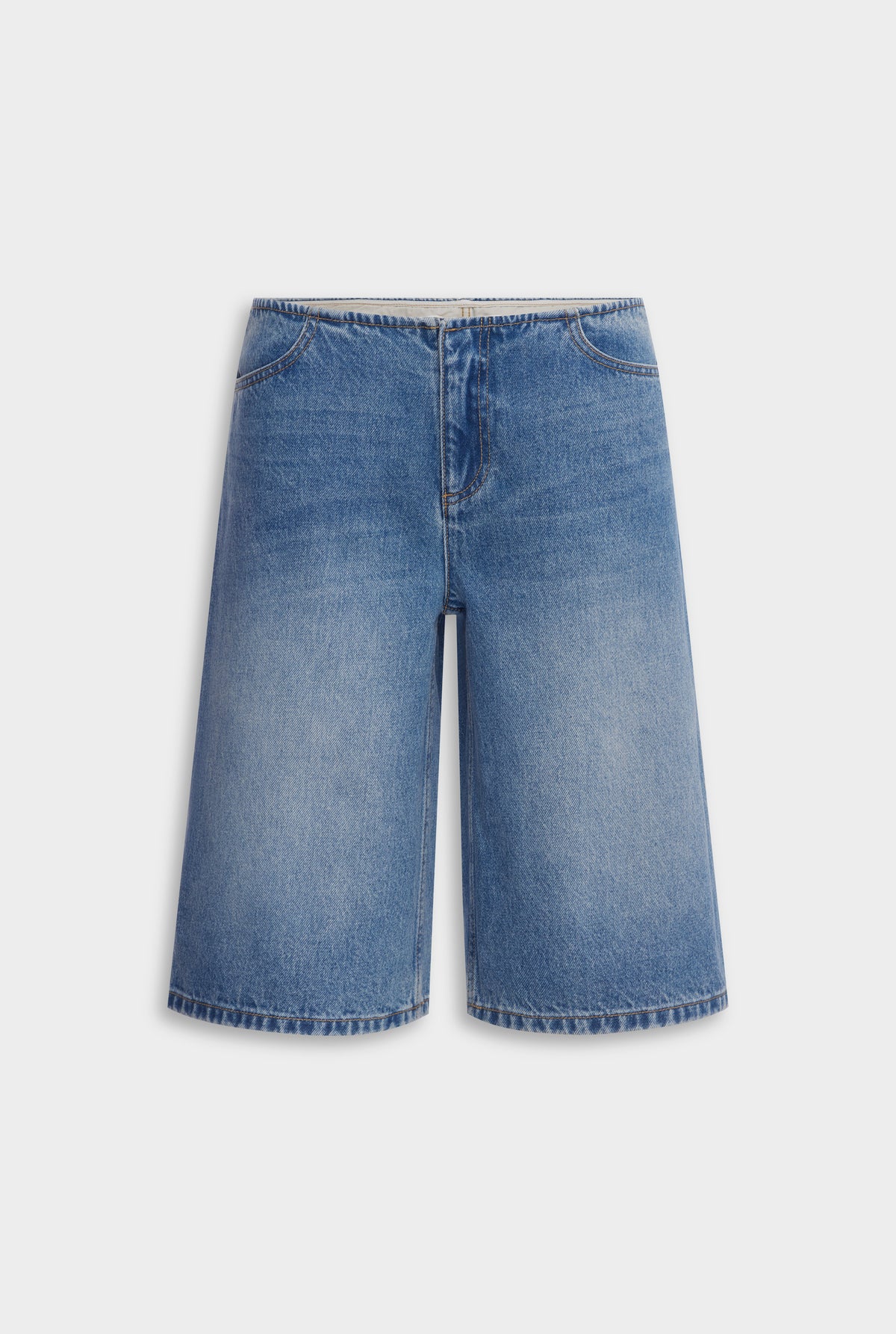 Low Rise Denim Bermuda - Mid Indigo