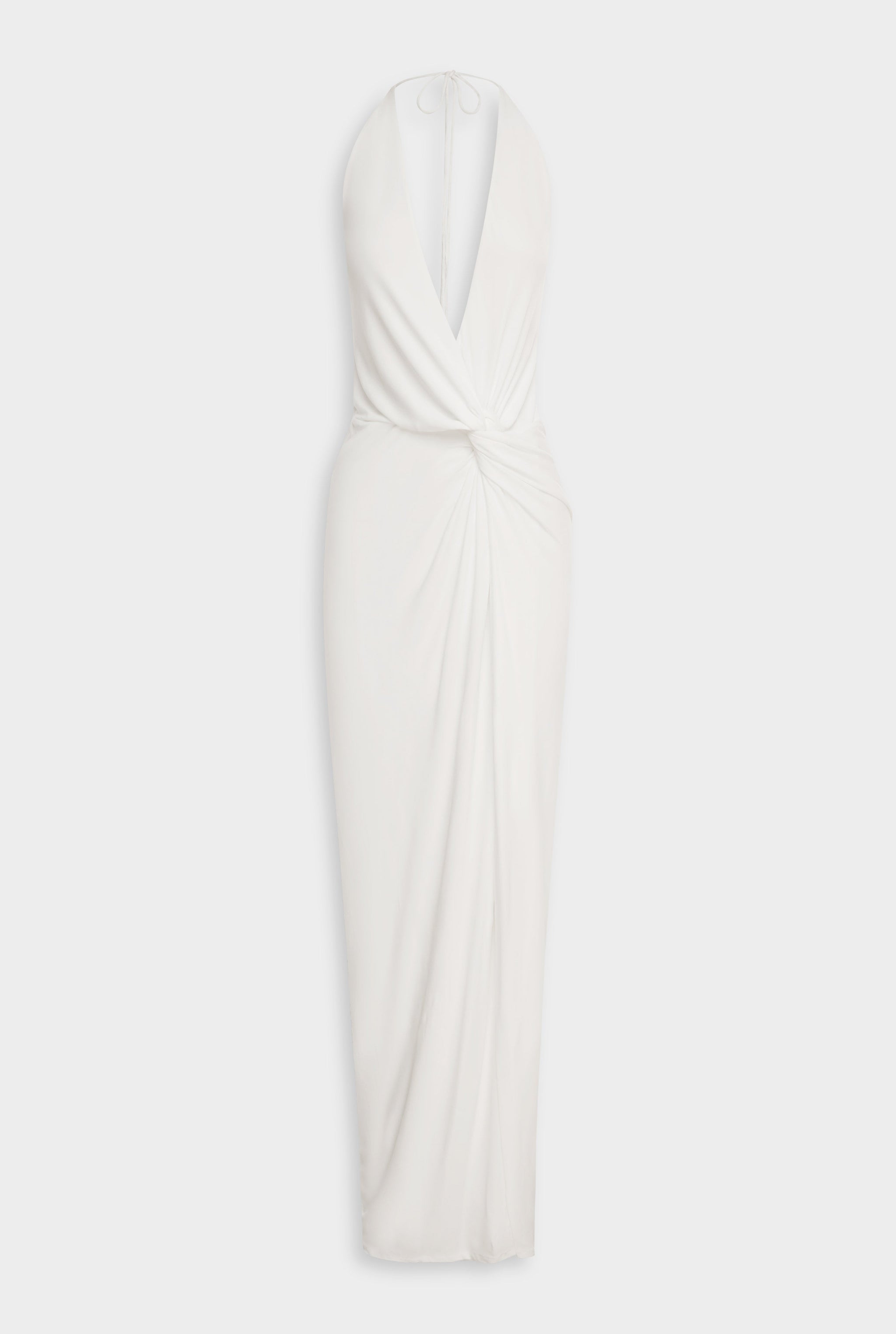 Venroy Plunge Jersey Twist Maxi Dress - Off White