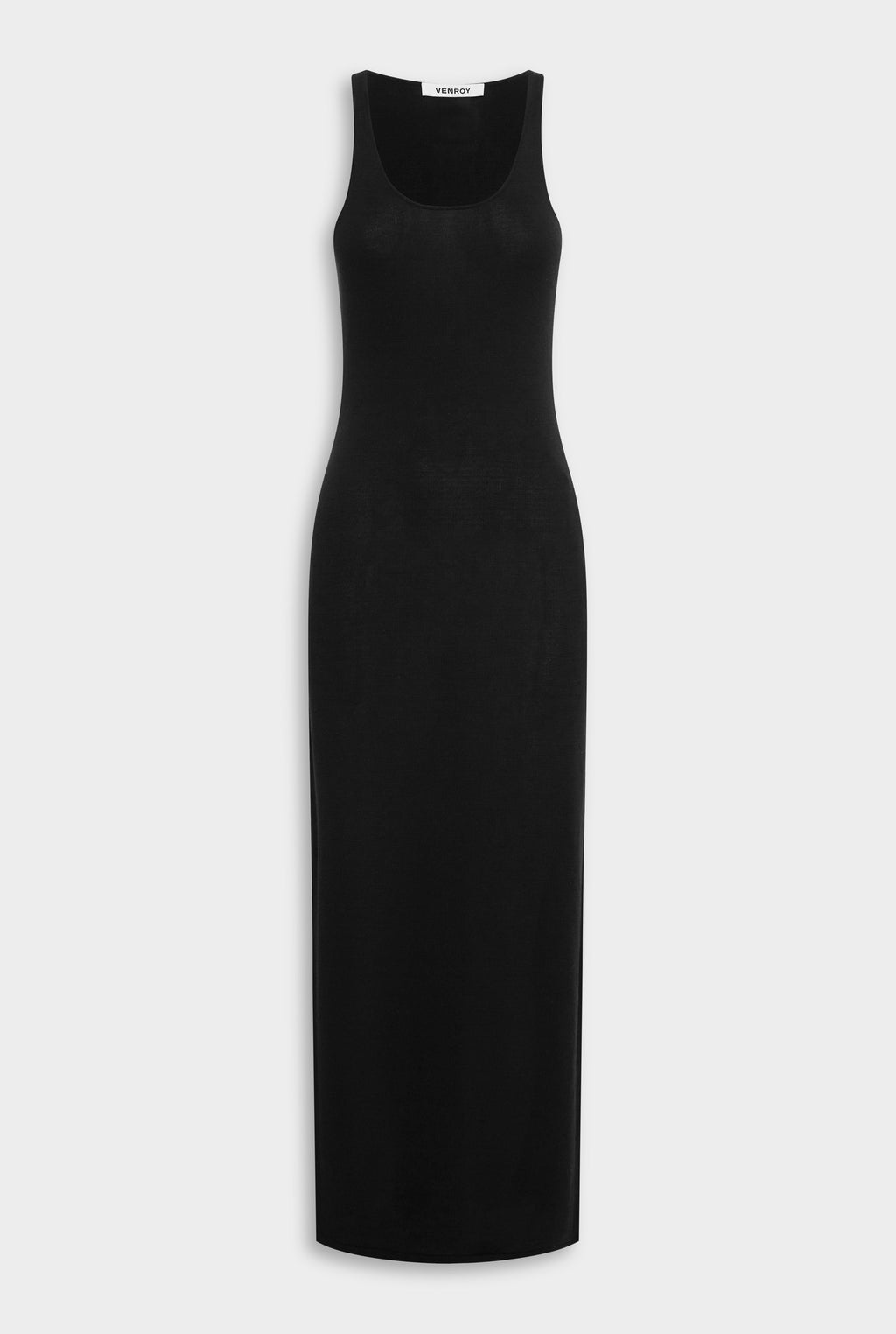 Venroy Silk Linen Shift Mini Dress - Black