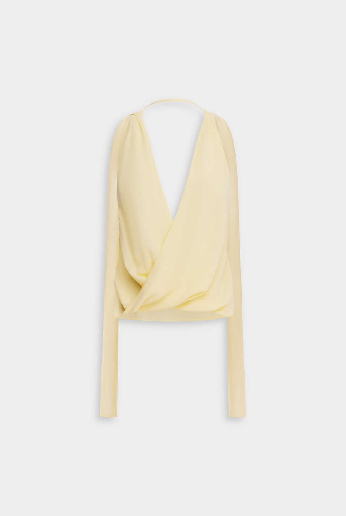 Silk Twist Plunge Top - Pastel Yellow