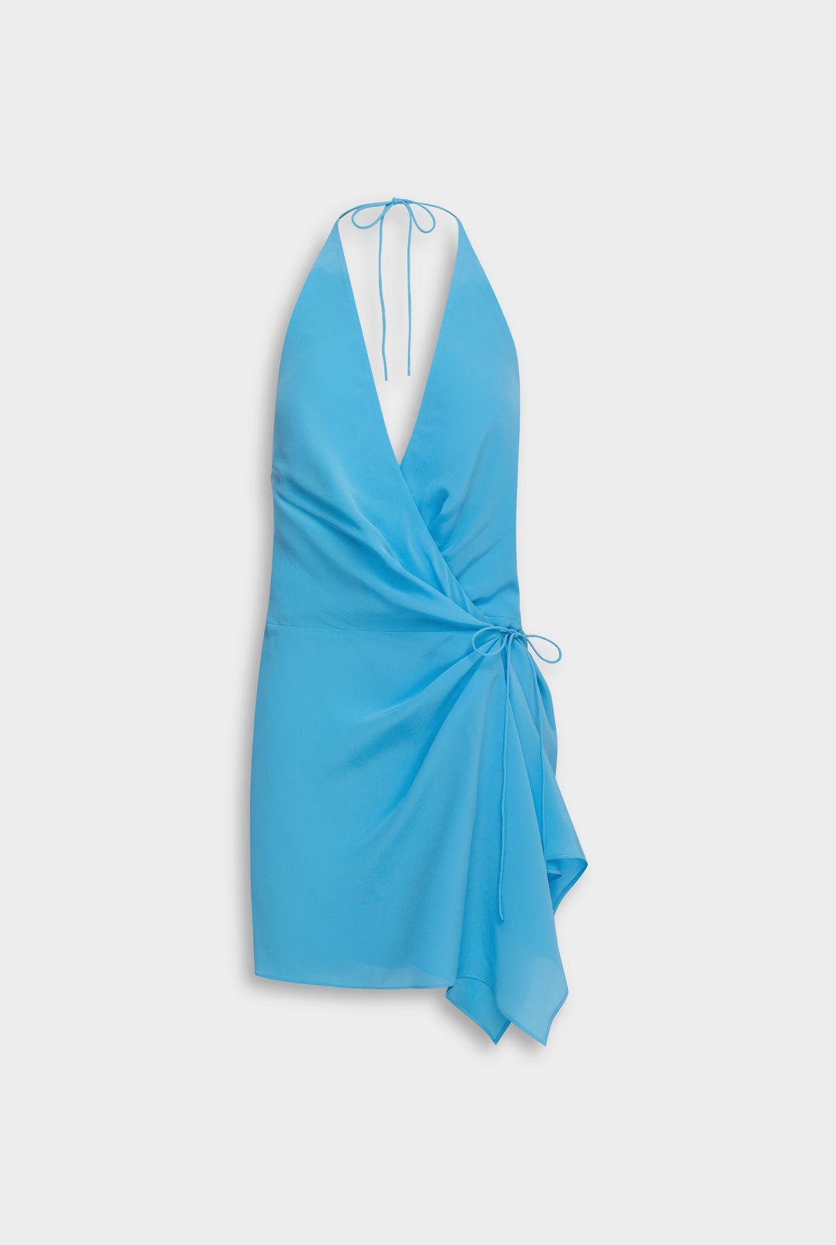 Silk Wrap Mini Dress - Aquarius