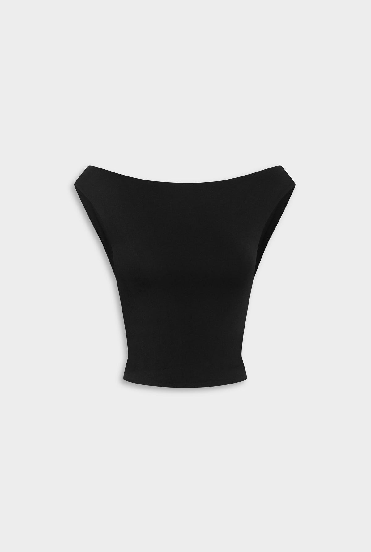Twist Back Boat Neck Top - Black