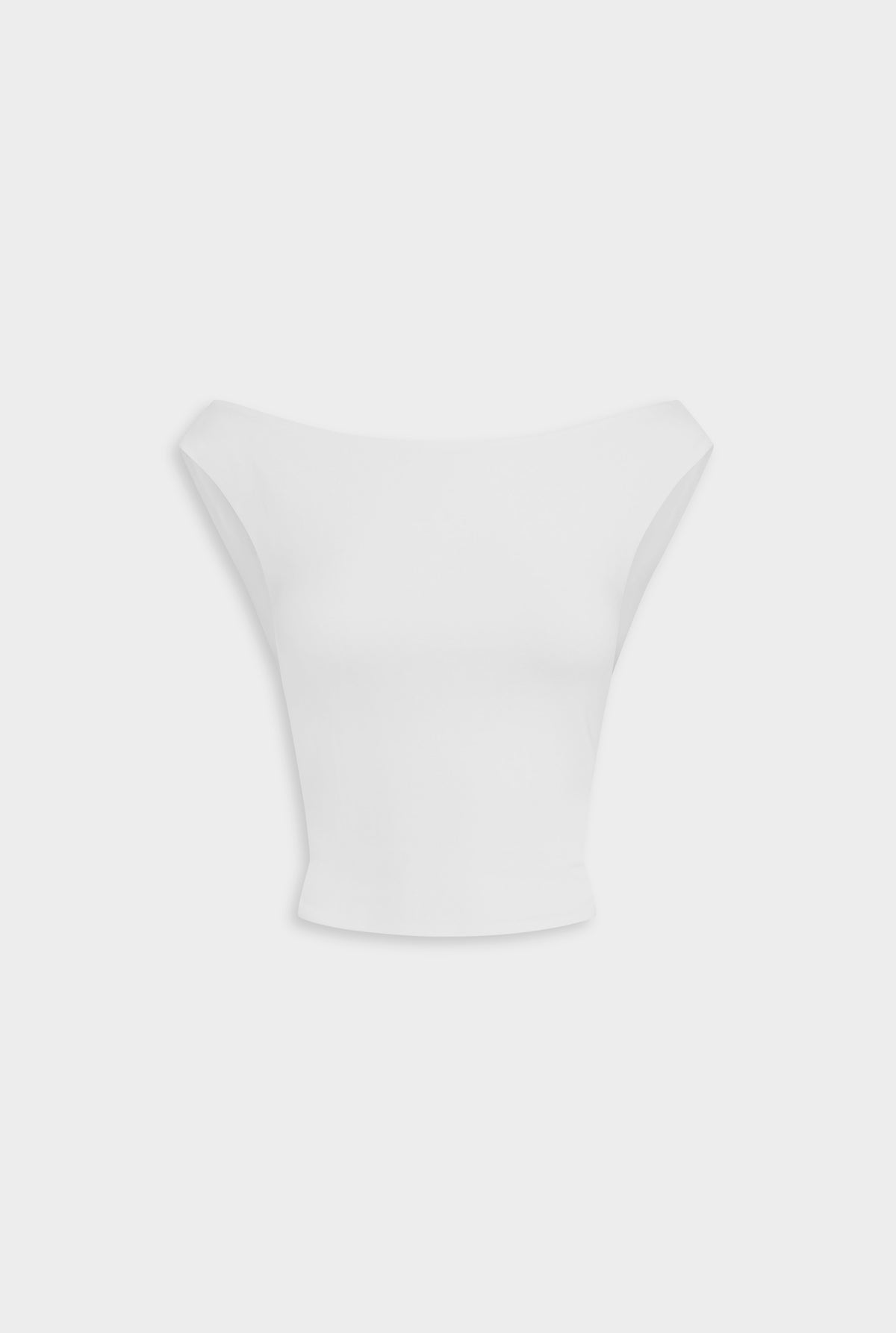 Twist Back Boat Neck Top - White