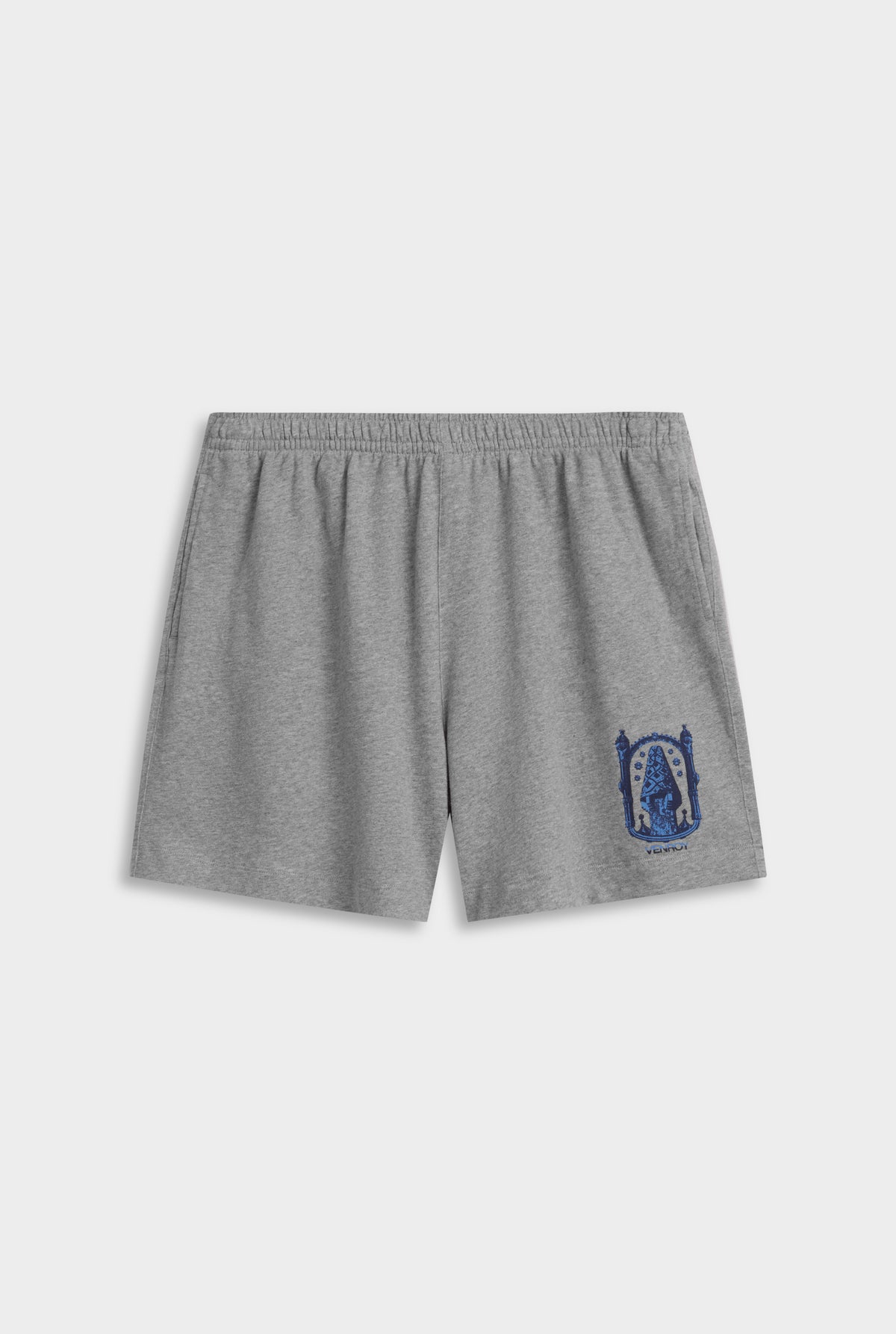 Lightweight Jersey Track Short - Grey Marl/Gaudi Chimney [[Venroy Flat Lay - D2 - Mens - Lightweight Jersey Track Short - Grey Marl:Gaudi Chimney.jpg]]