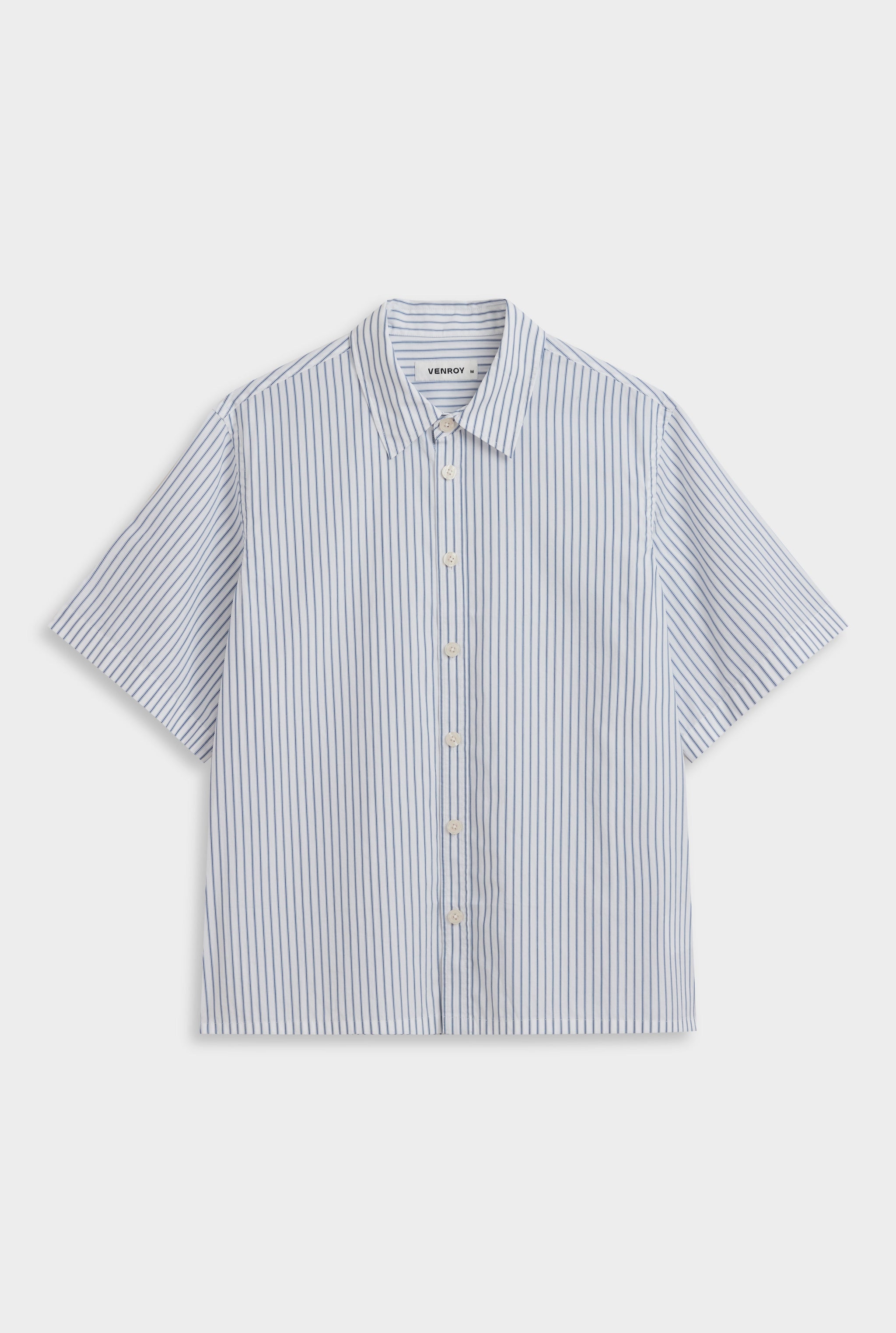 Venroy Oversized Stripe SS Shirt - White/Navy Stripe