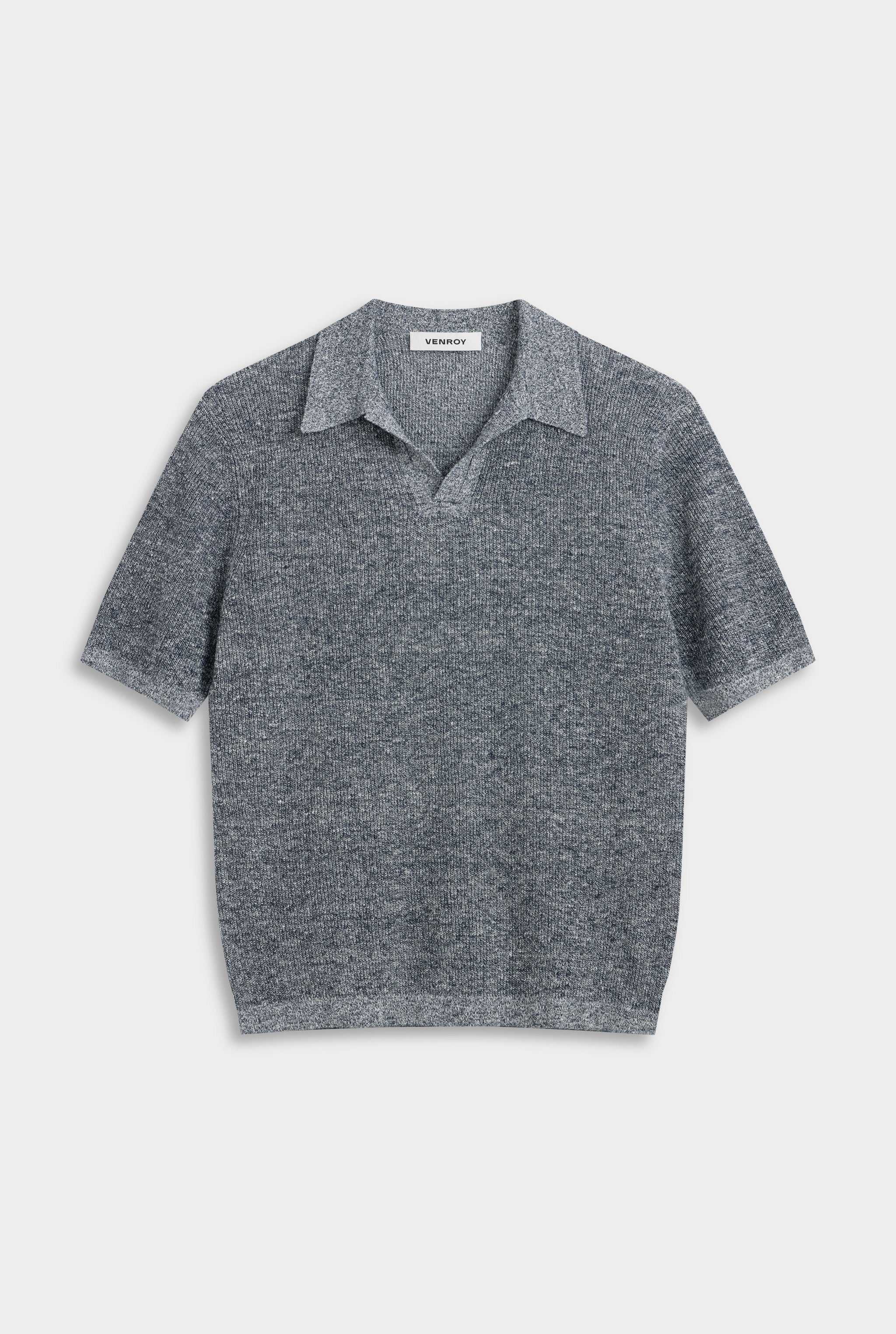 Venroy_Flat_Lay_-_D2_-_Mens_-_Rib_Knit_Open_Neck_Polo_-_Navy_Marl.jpg