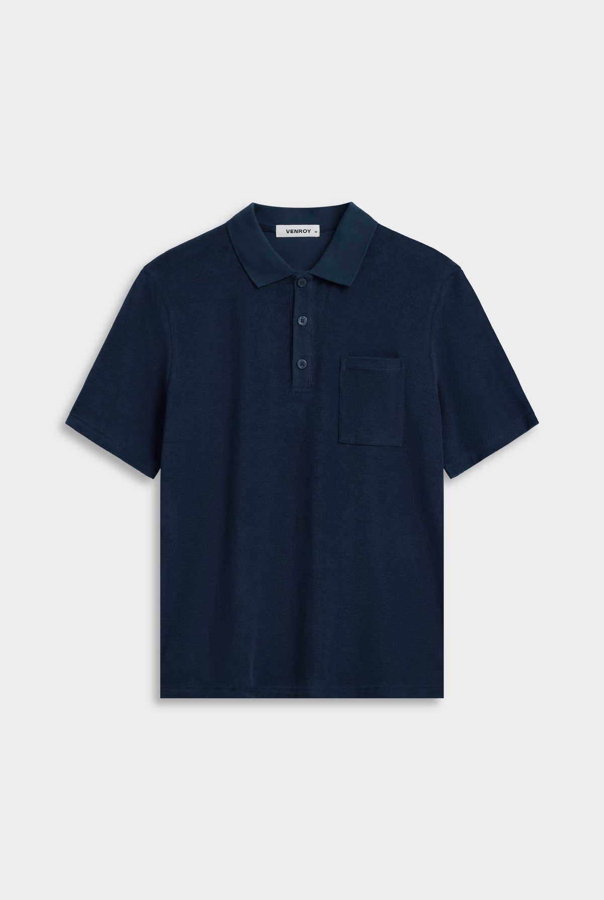 Terry Polo - Navy [[Venroy Flat Lay - D2 - Mens - Terry Polo - Navy.jpg]]