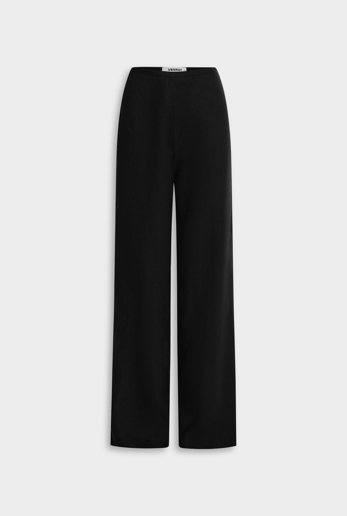 Linen Relaxed Pant - Black [[Venroy Flat Lay - D2 - Womens - Linen Relaxed Pant - Black.jpg]]