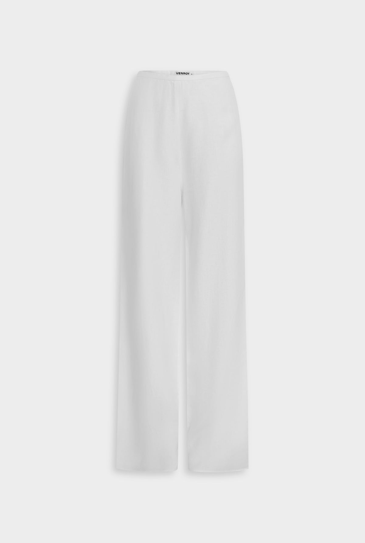 Linen Relaxed Pant - White [[Venroy Flat Lay - D2 - Womens - Linen Relaxed Pant - White.jpg]]