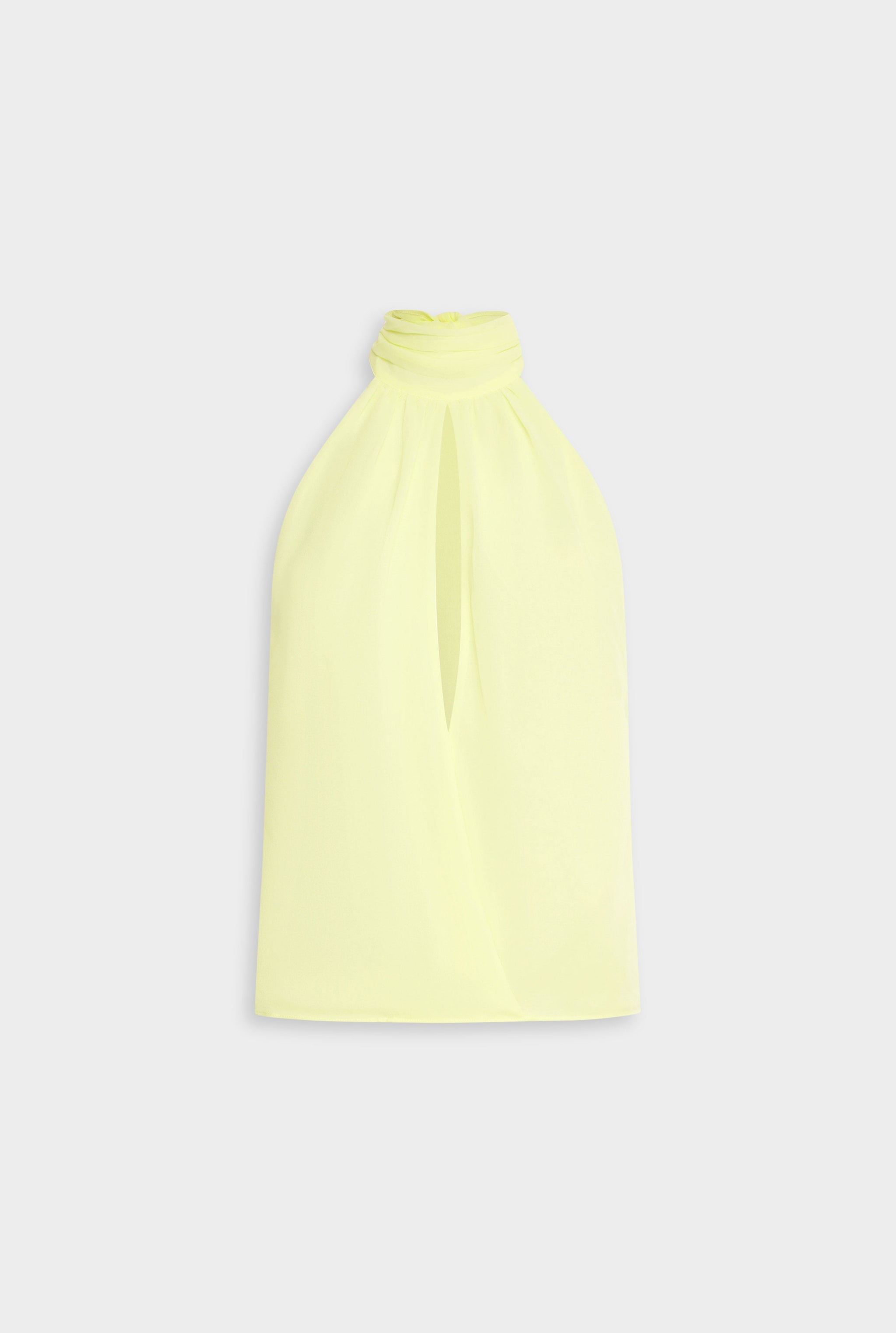 Venroy Silk Halter Top - Pale Yellow