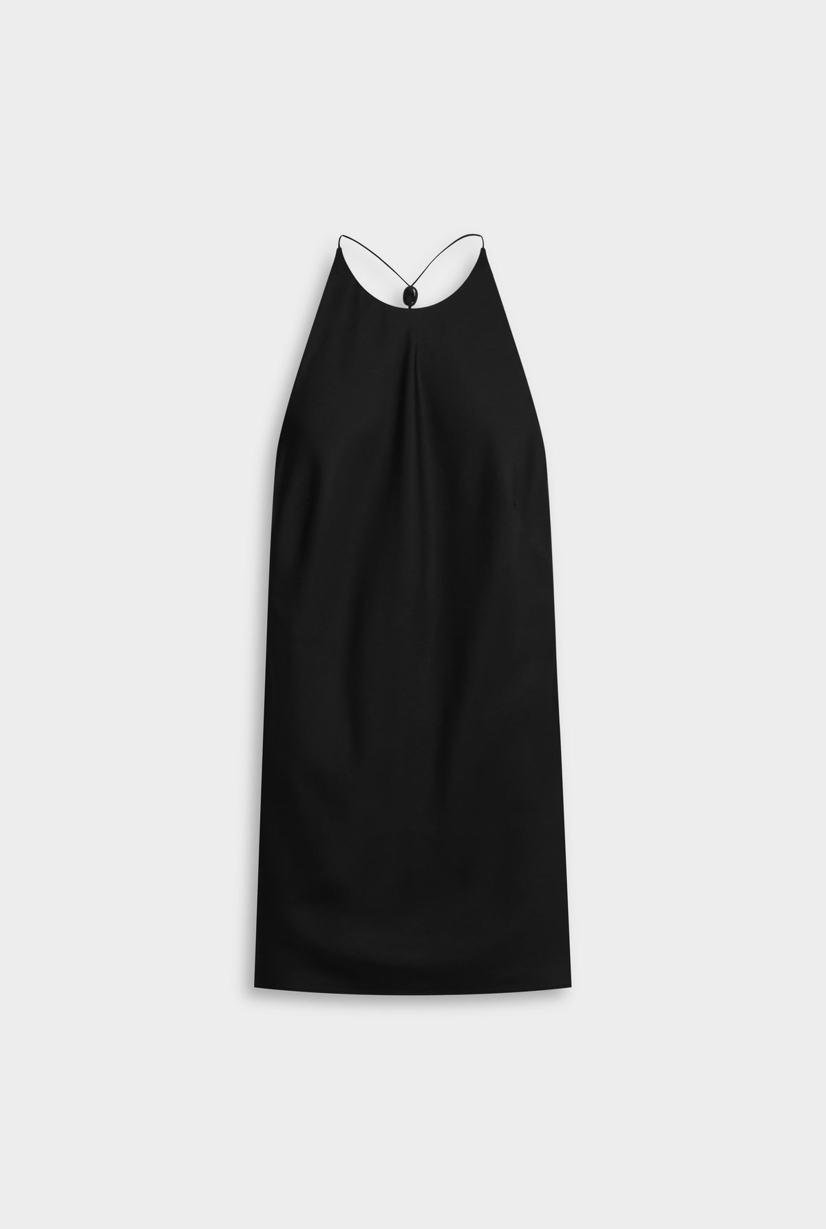 Silk High Neck Draped Top - Black [[Venroy Flat Lay - D2 - Womens - Silk High Neck Draped Top - Black.jpg]]