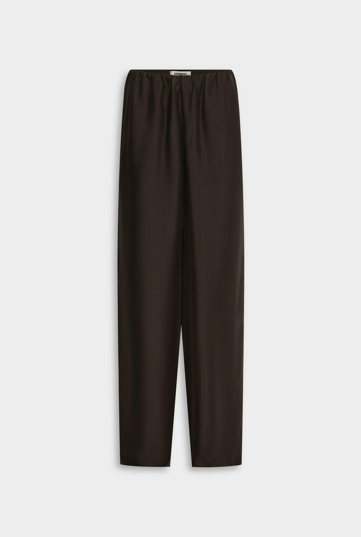 Silk Relaxed Pant - Dark Olive [[Venroy Flat Lay - D2 - Womens - Silk Relaxed Pant - Dark Olive.jpg]]