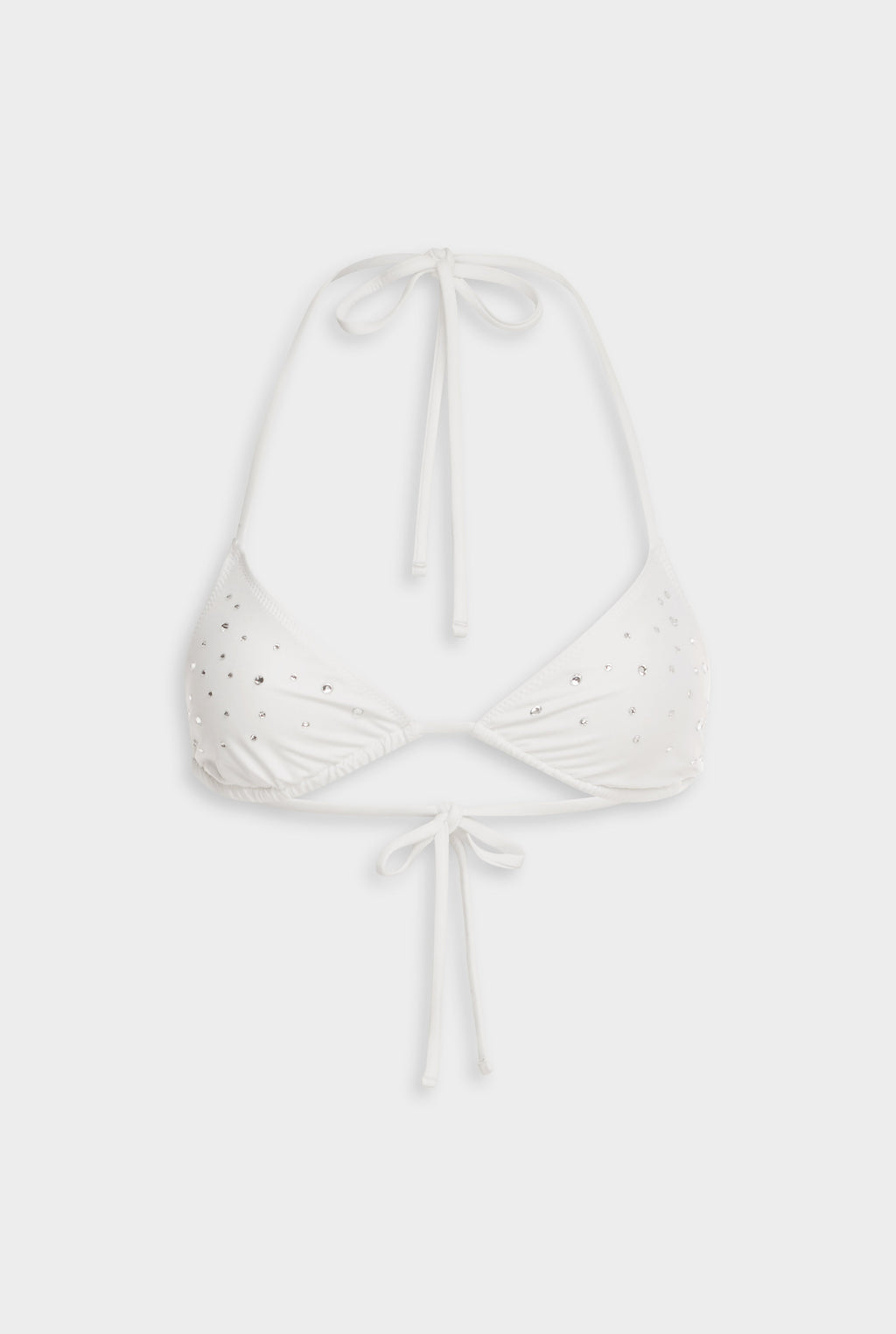 Venroy Triangle Bikini - White/Hotfix Crystals