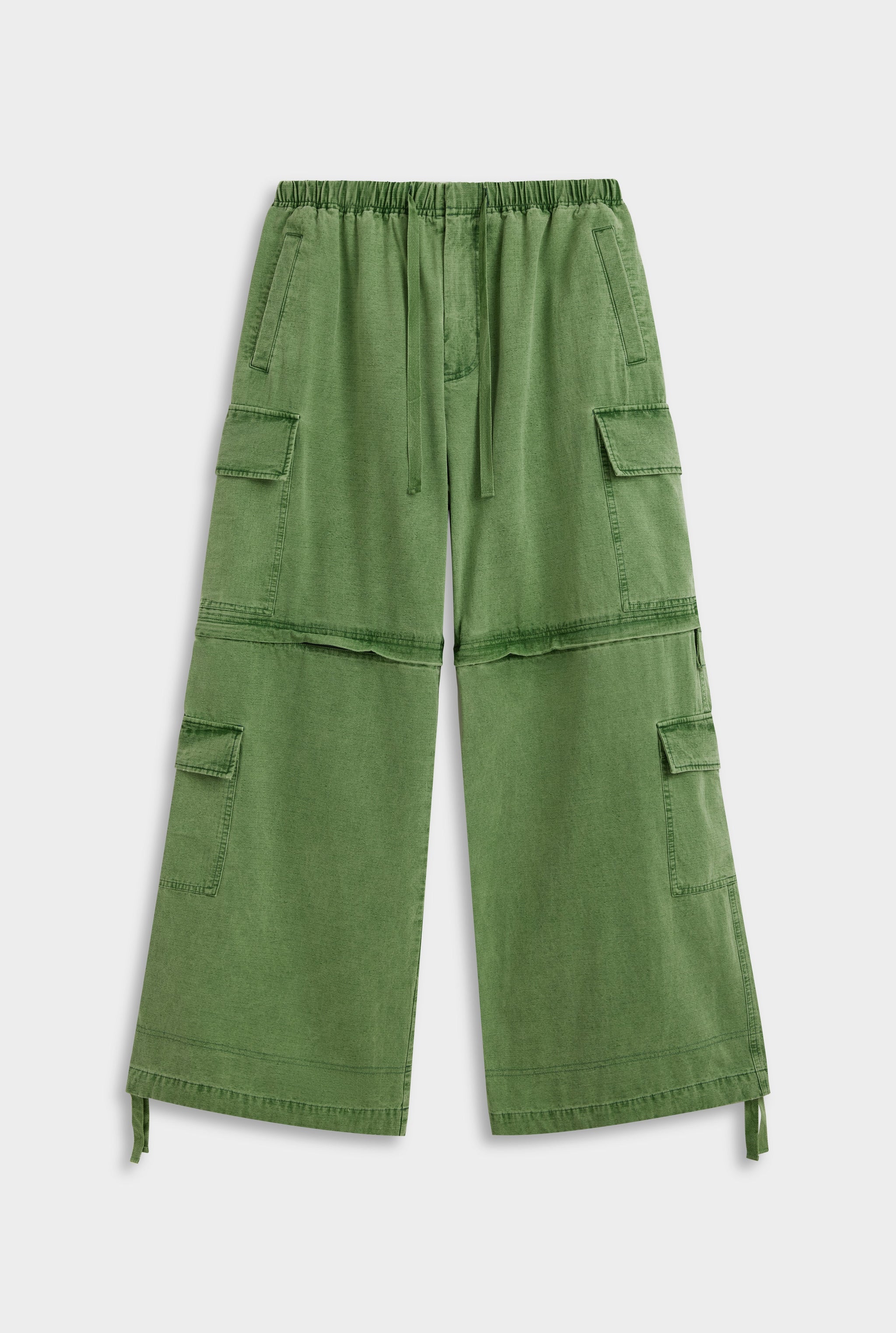 Venroy Pigment Dyed Ripstop Zip Off Pant - Washed Ivy Green