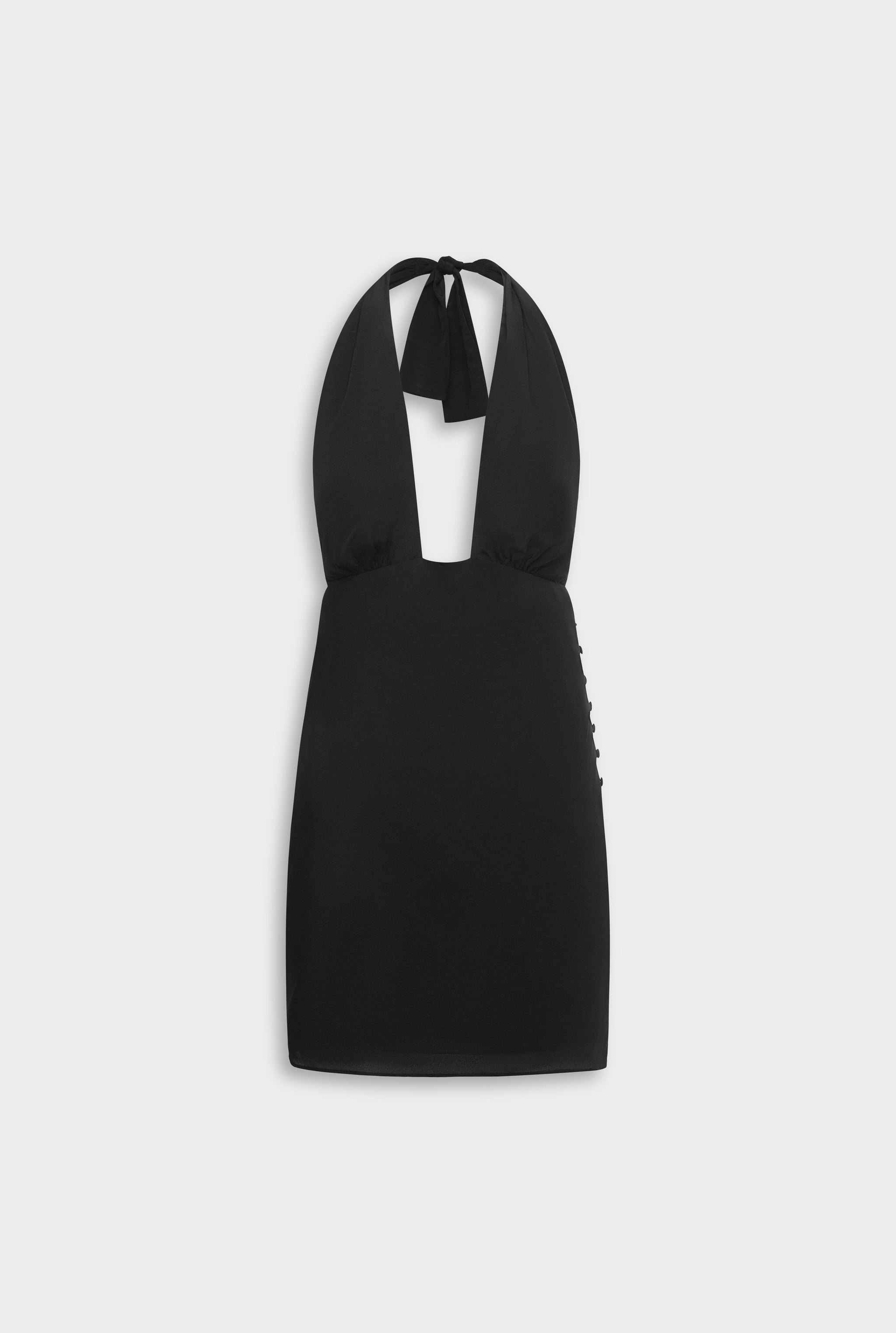 Venroy Halter Tie Mini Dress - Black