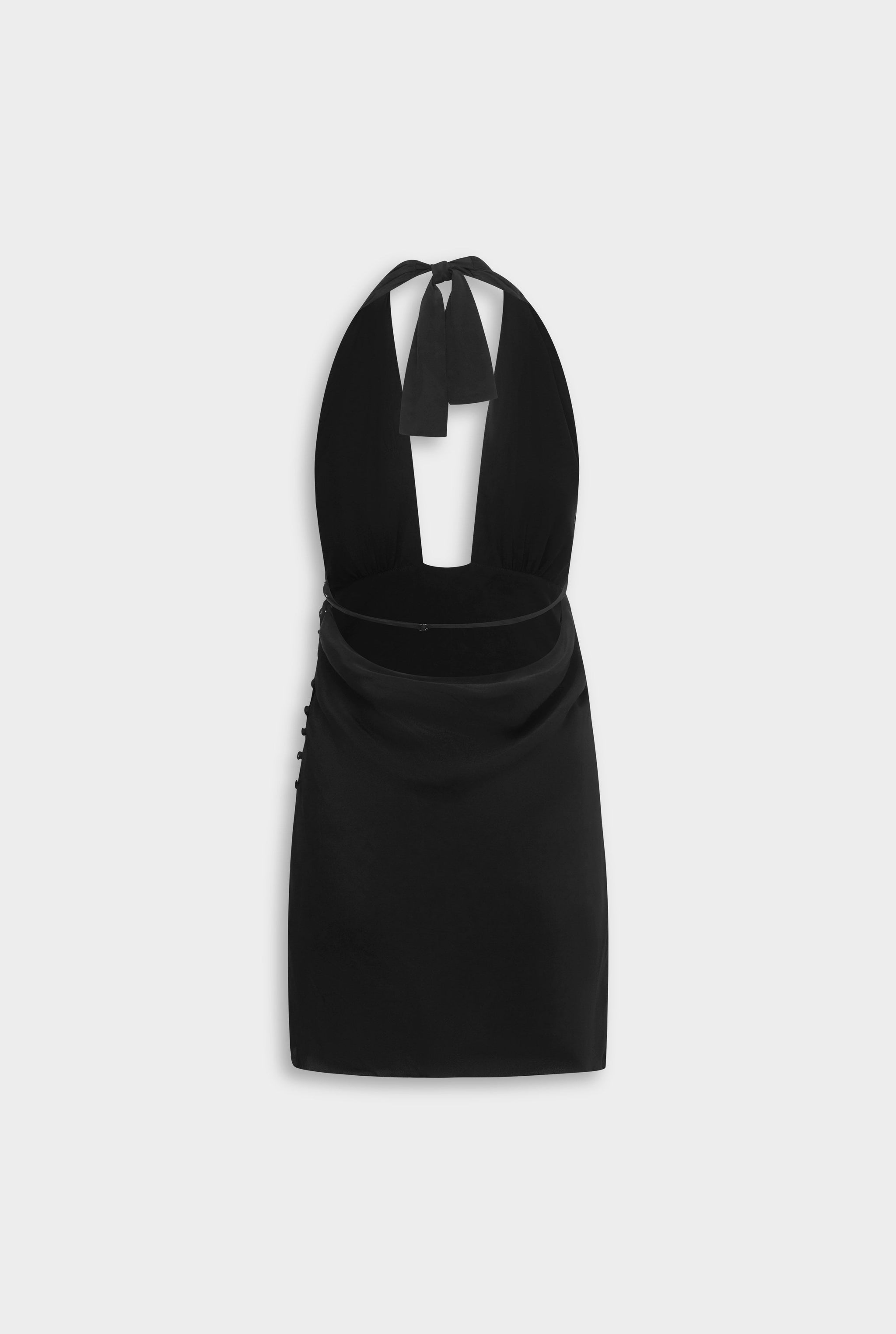 Venroy Halter Tie Mini Dress - Black