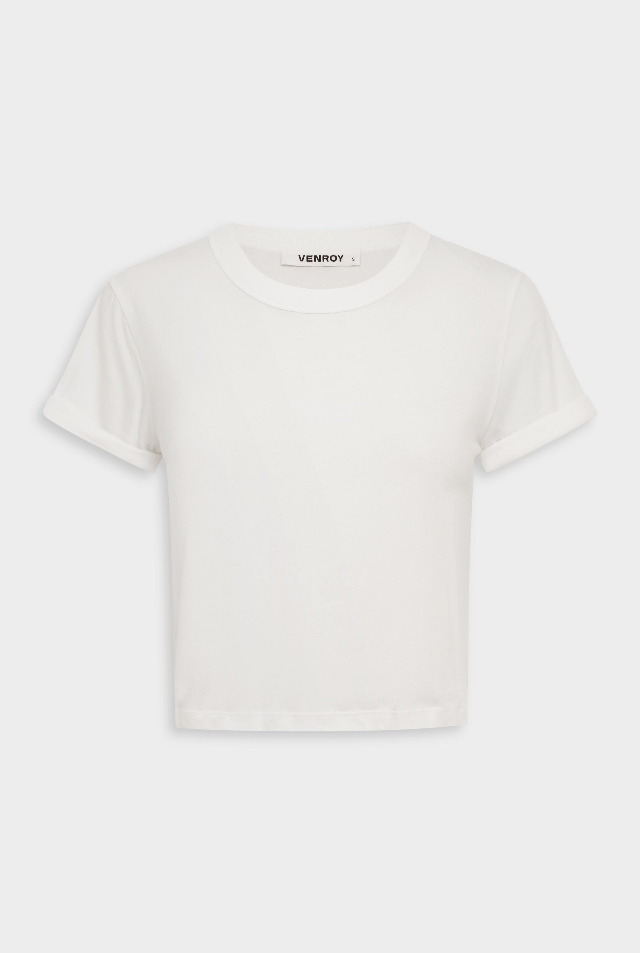 Venroy Lightweight Rolled Sleeve Tee - Off White