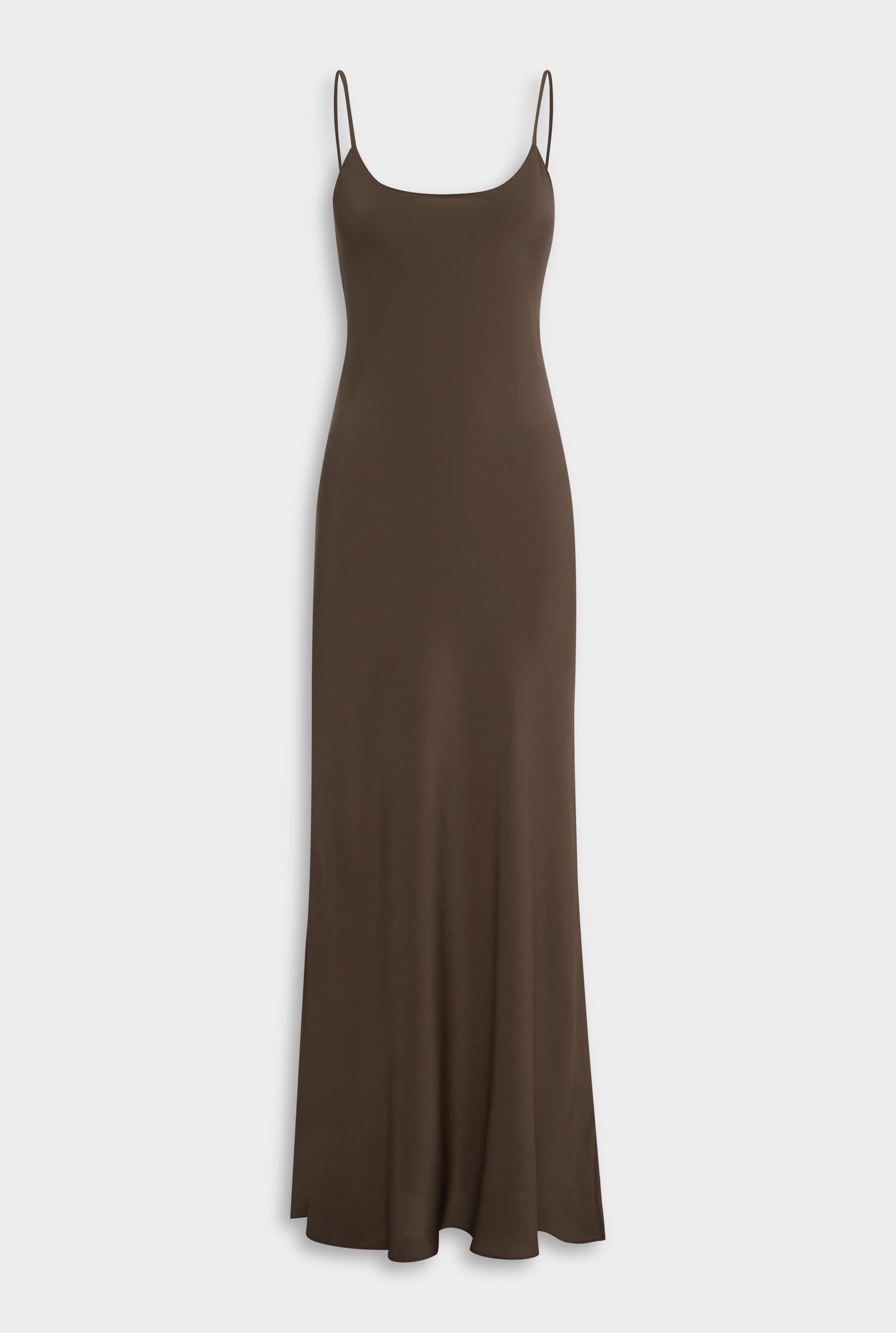 Venroy Silk Slip Dress - Chocolate