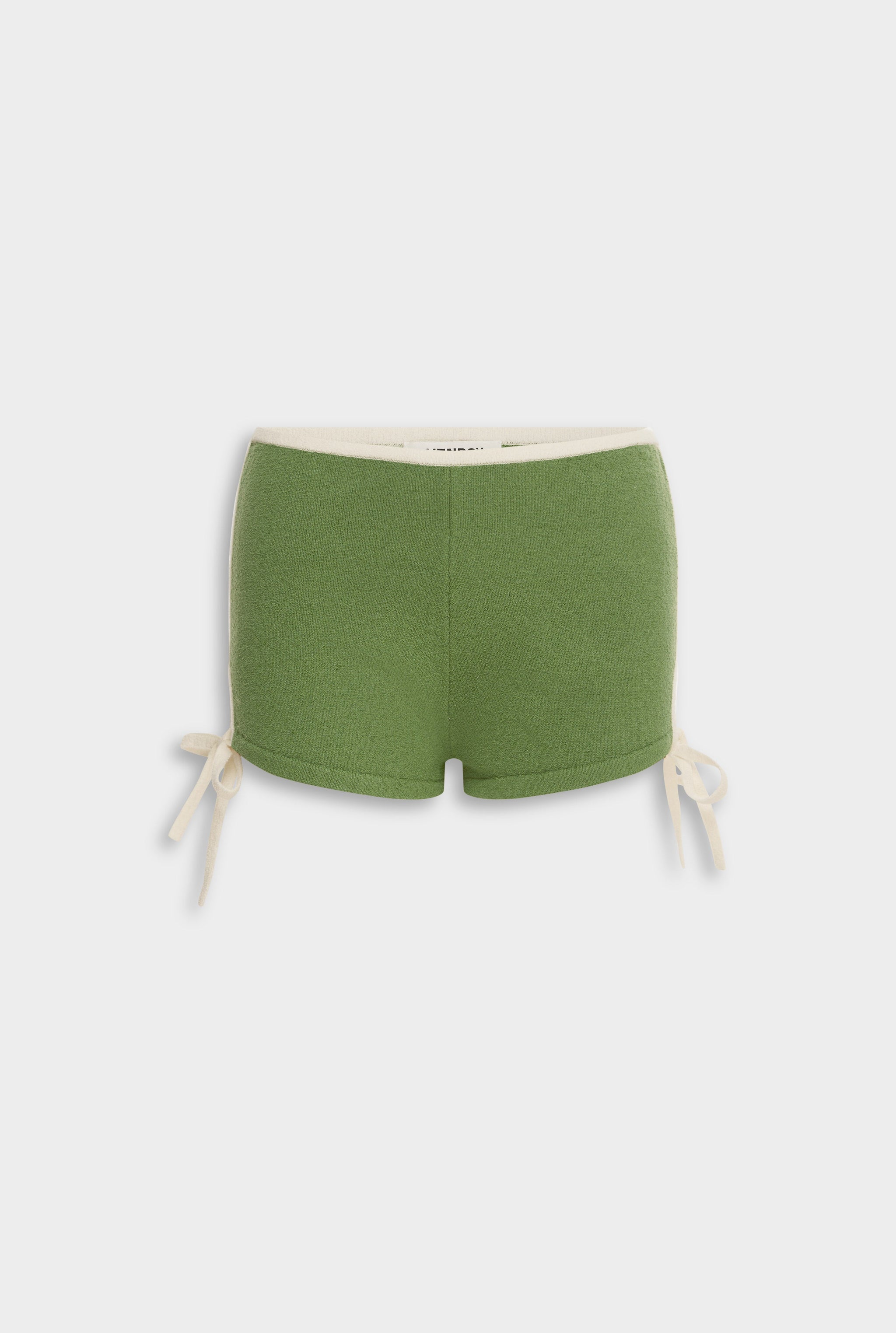 Venroy Terry Knit Tie Short - Ivy Green/White
